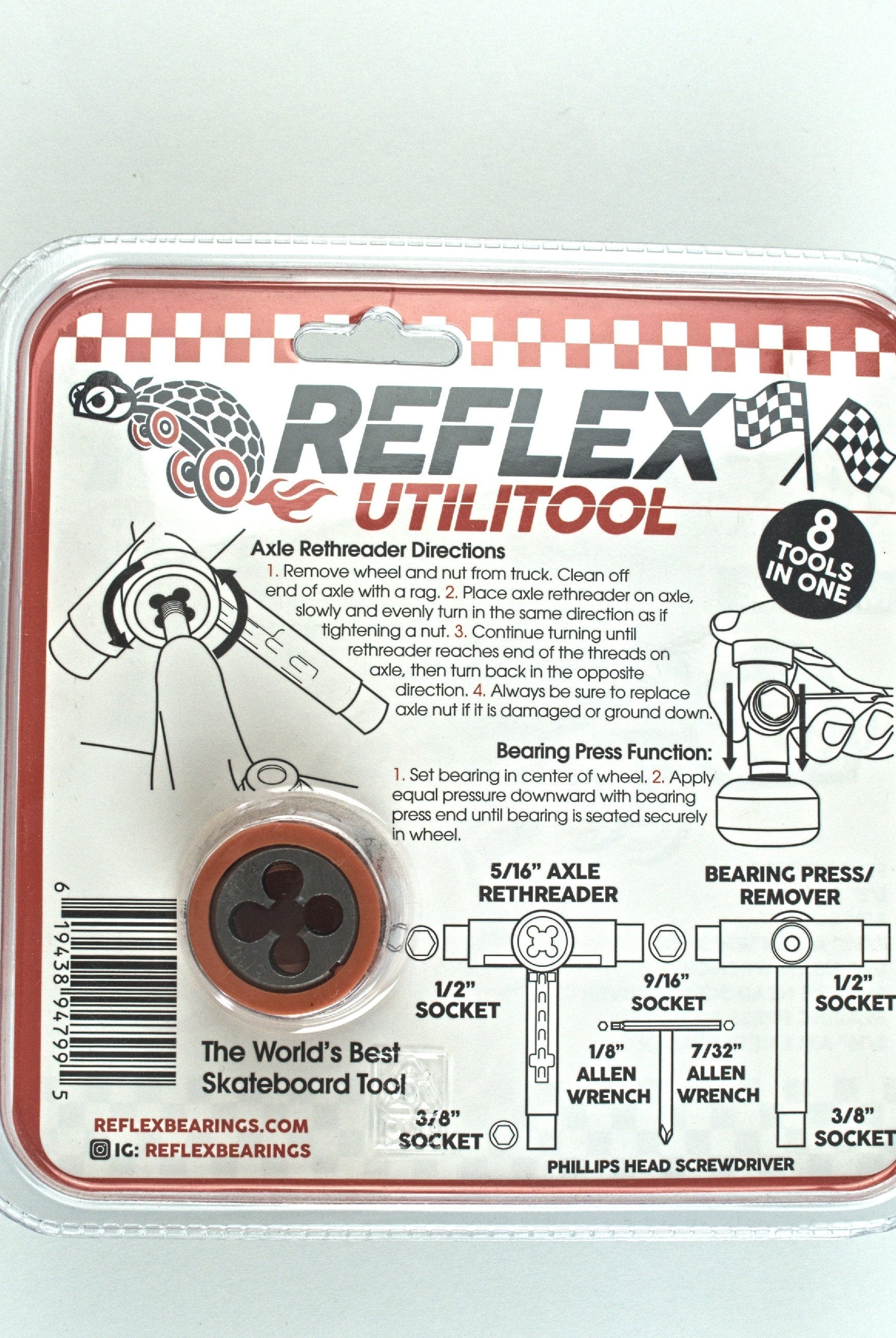 Reflex hardware utlitool skateboard tools red skateboard multi tool axle