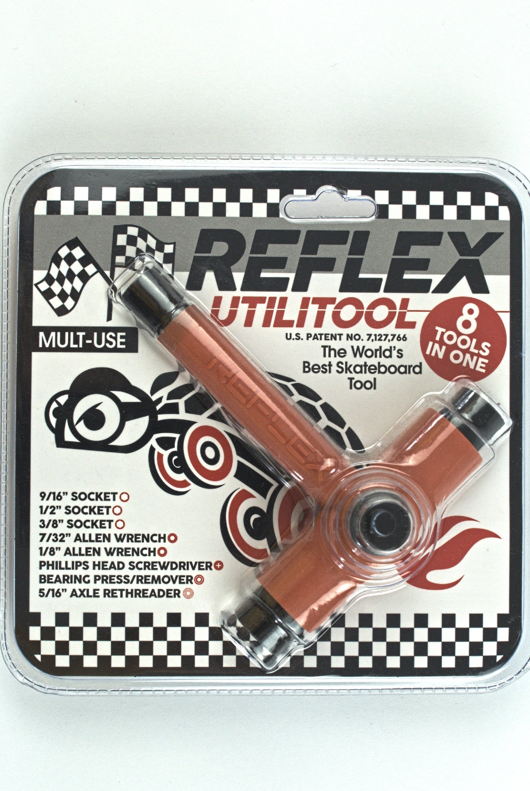 Reflex hardware utlitool skateboard tools red skateboard multi tool socket