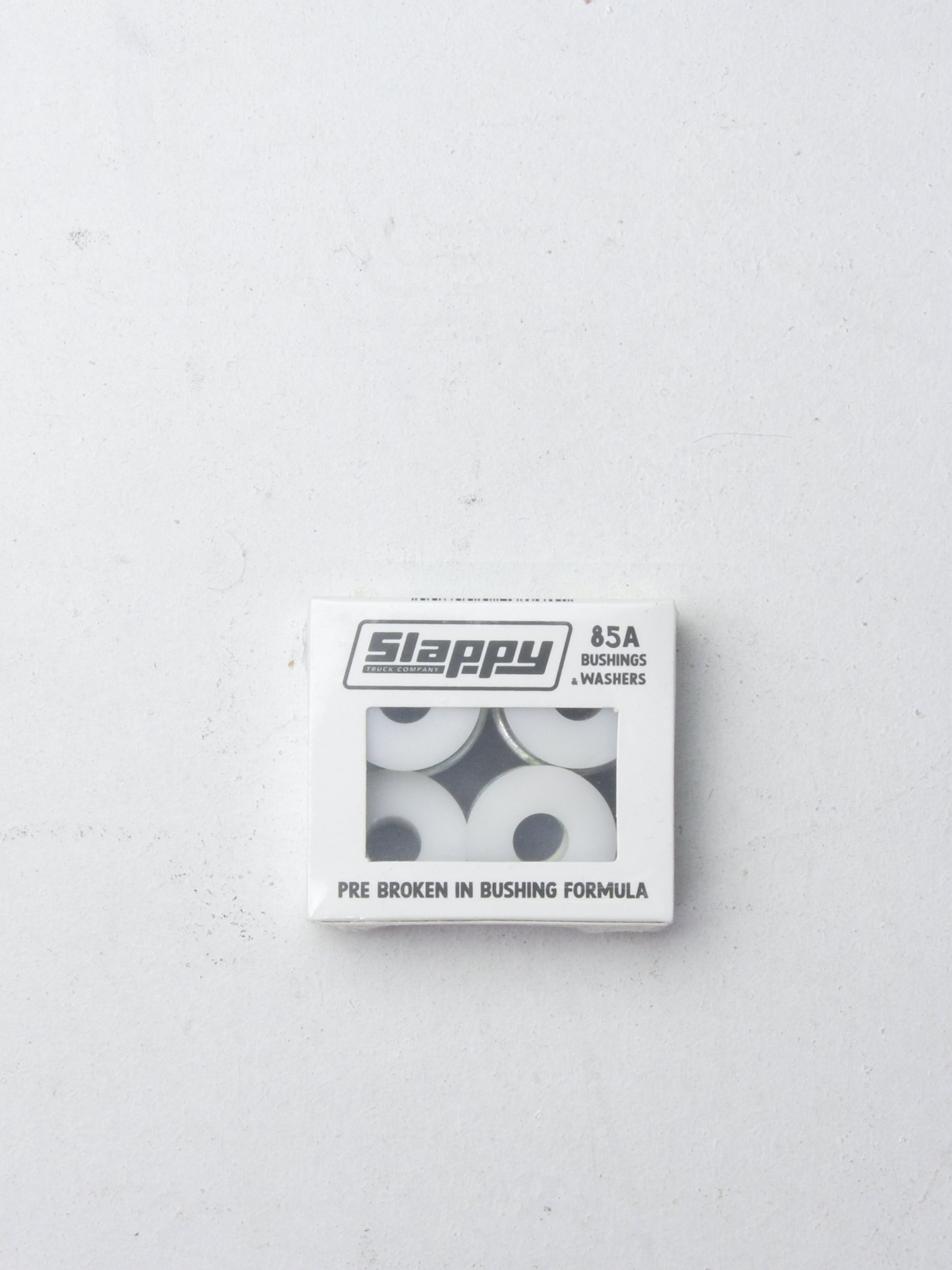 Slappy trucks - 85a bushings & washers - pre broken in formula white box slappy