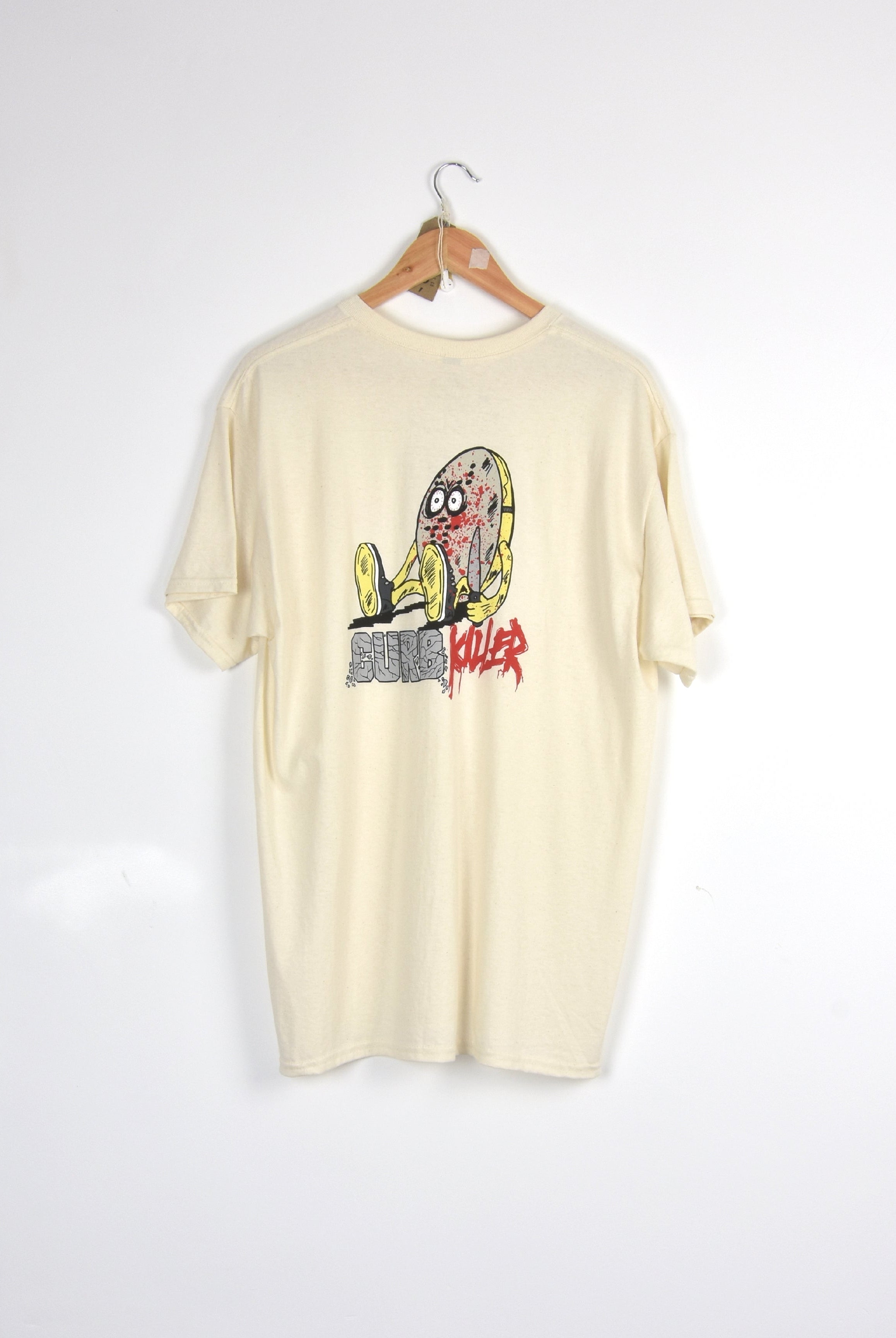 Slappy trucks - curb killer tee shirt - natural cotton cream-colored t-shirt colorful