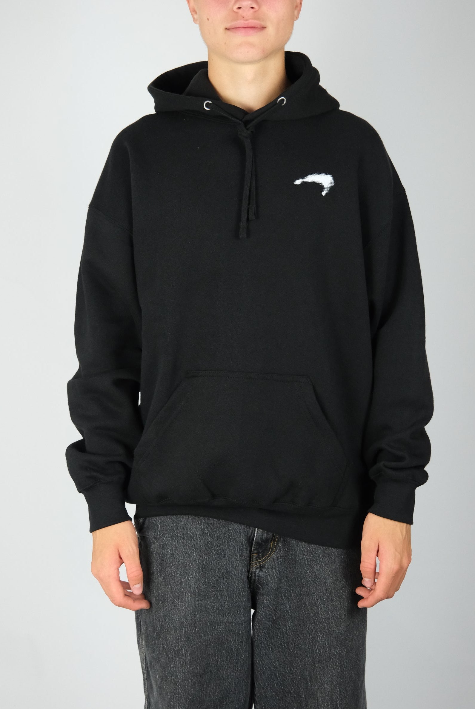 Snack -’alive overspray’ heavyweight 10 oz cotton hoodie - black