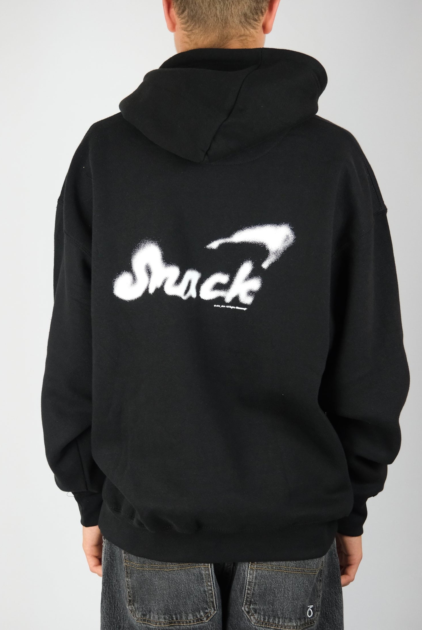 Snack -’alive overspray’ heavyweight 10 oz cotton hoodie - black
