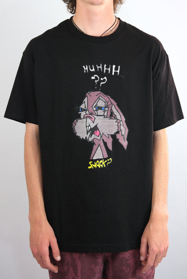 Snack - buns tee shirt - black - heavyweight cotton black t-shirt cartoon