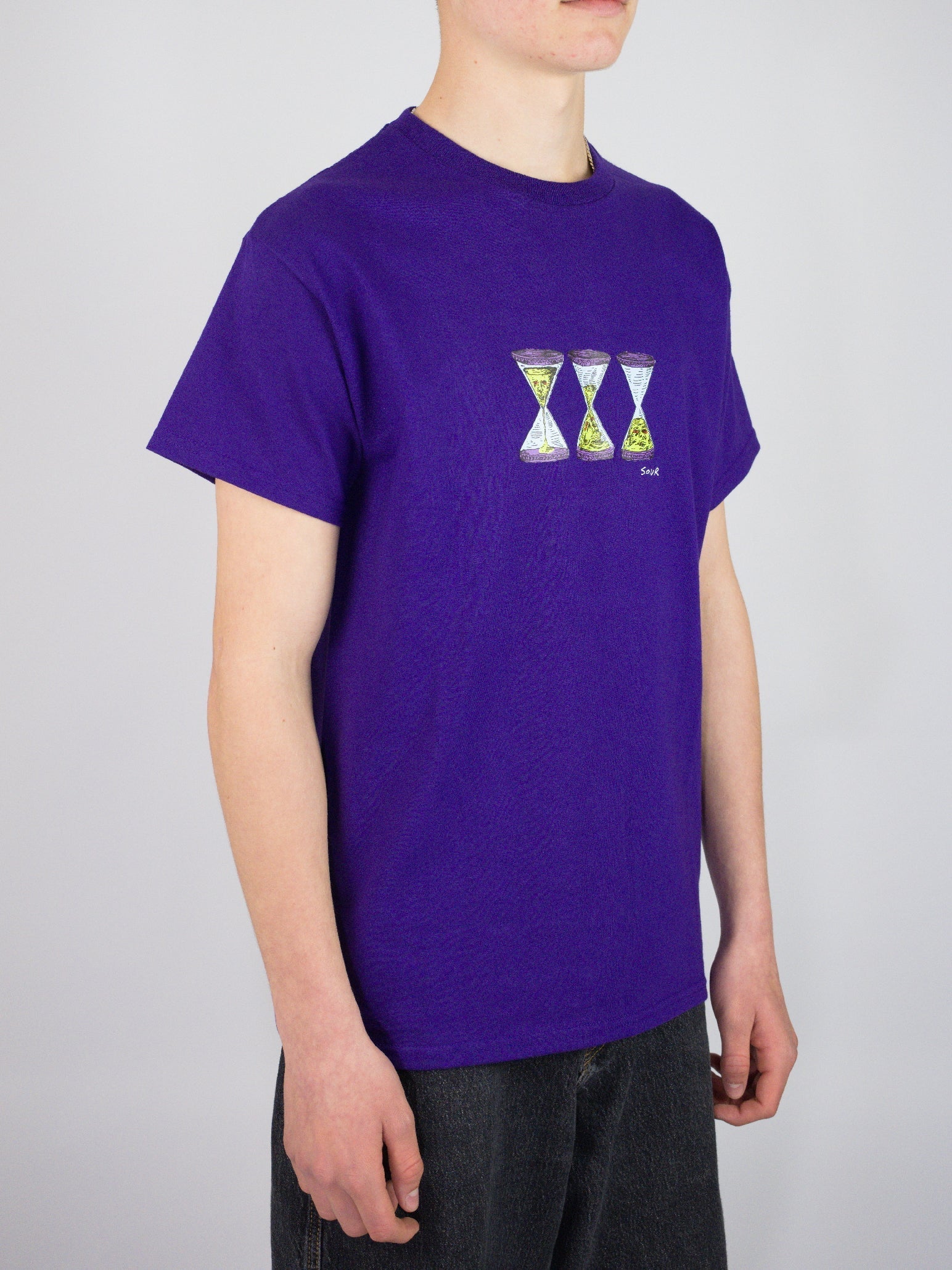 Sour solution buchi hour glass tee shirt - purple
