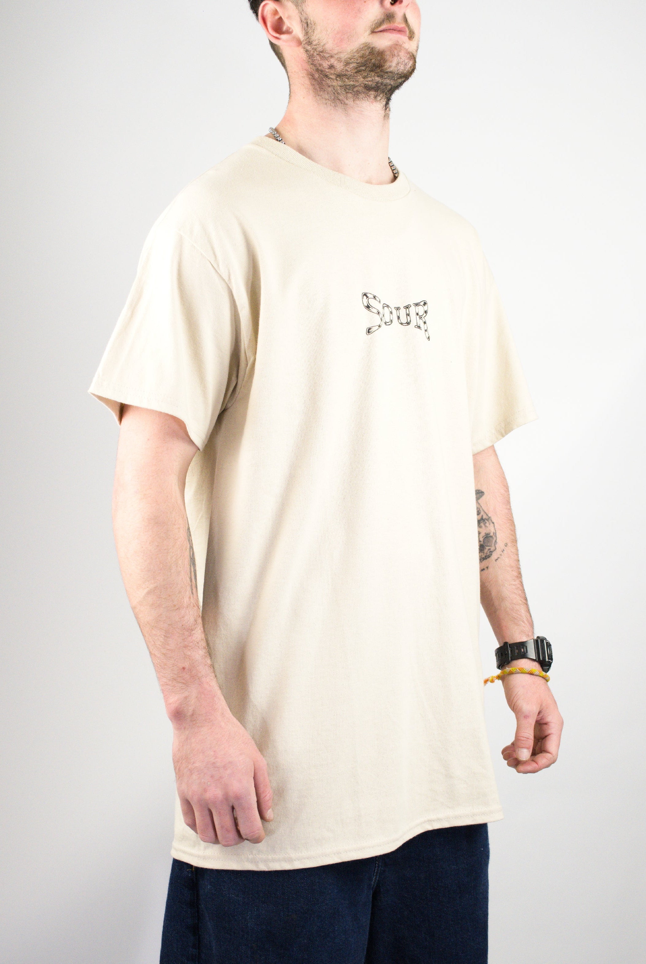 Sour solution - sourweb tee shirt - sand cream-colored t-shirt graphic