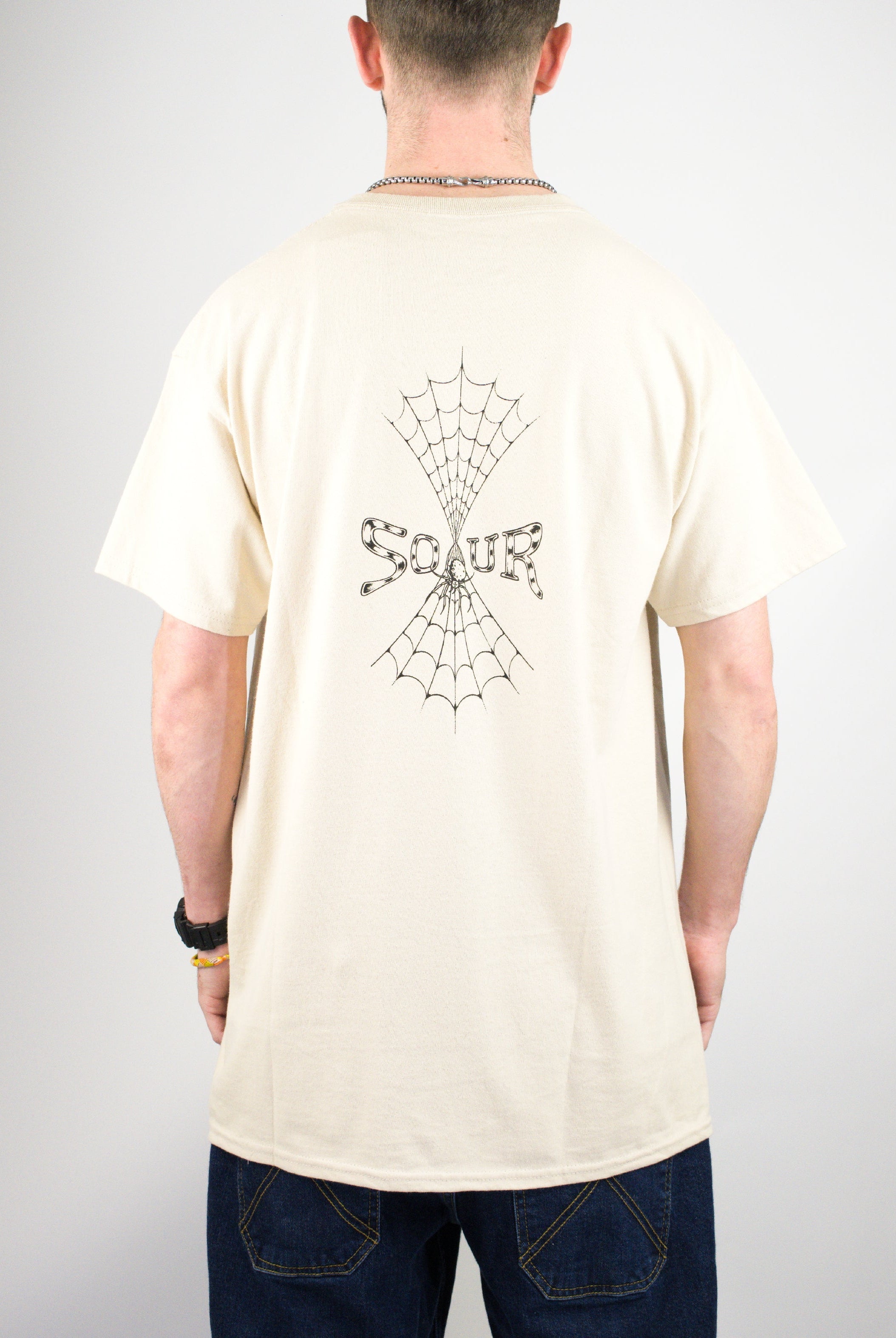 Sour solution - sourweb tee shirt - sand cream-colored t-shirt spider