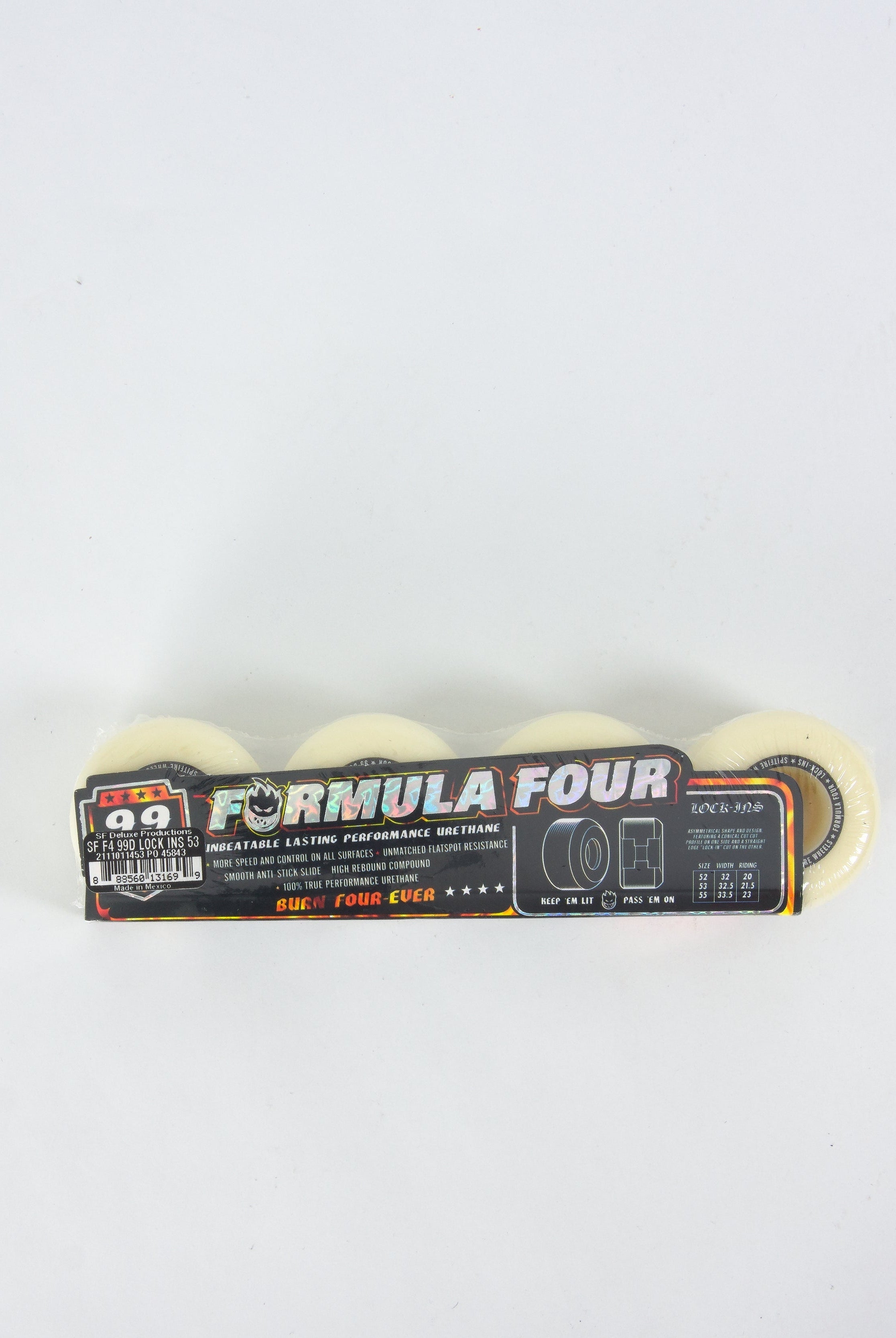 Spitfire wheels formula four lock in 99du skateboard 53 mm