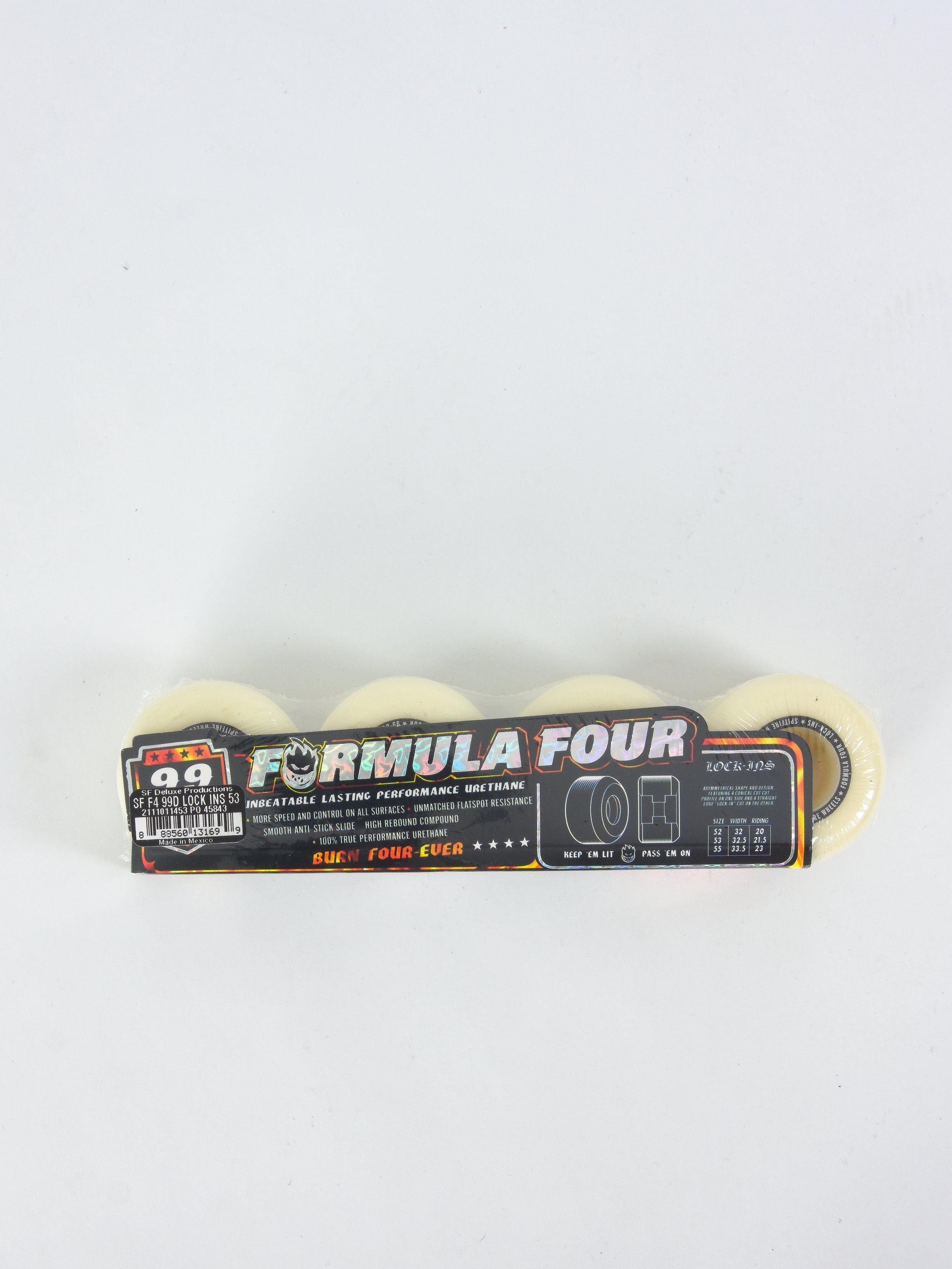 Spitfire wheels formula four lock in 99du skateboard 53 mm