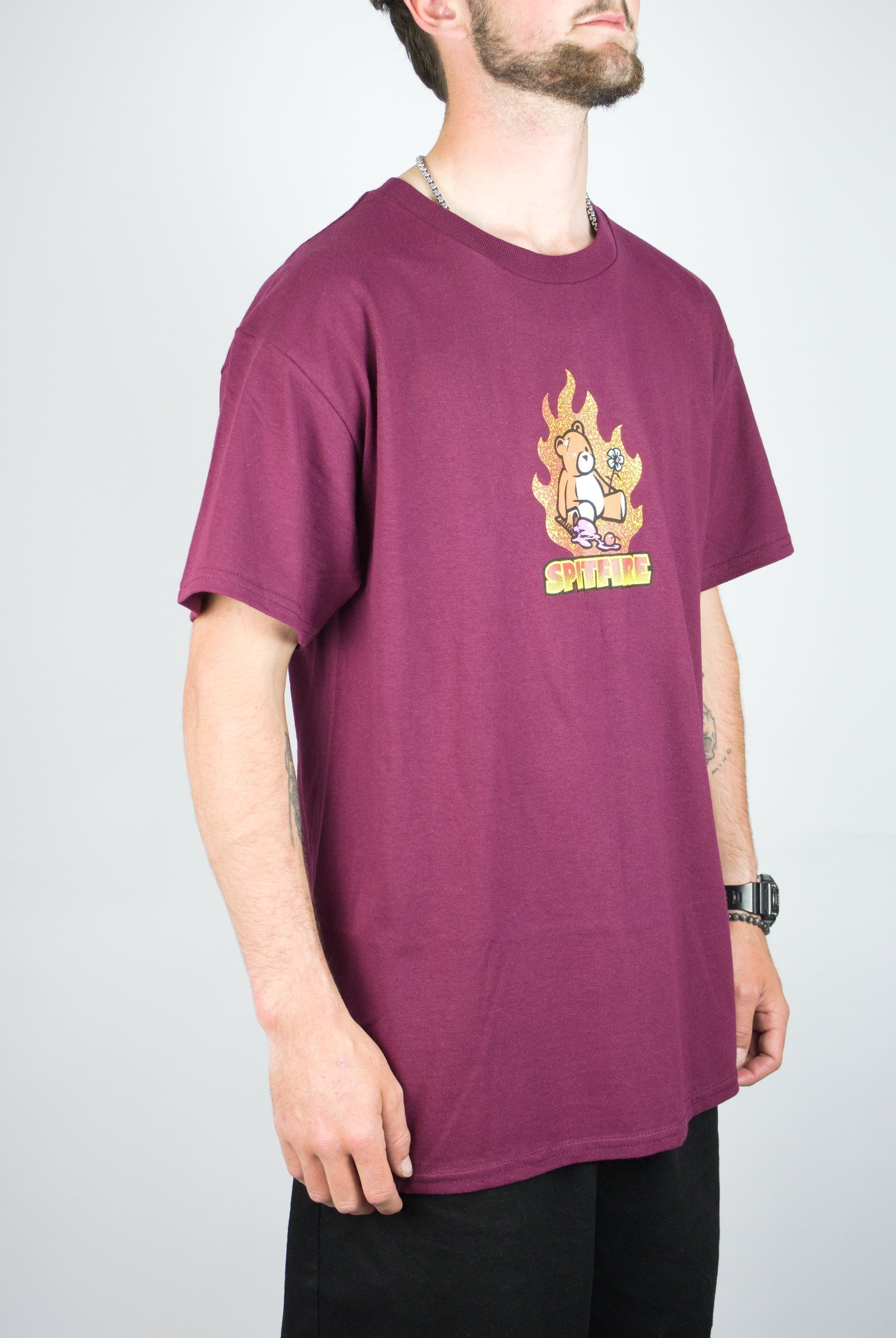 Spitfire wheels - lil beatdowns tee - maroon