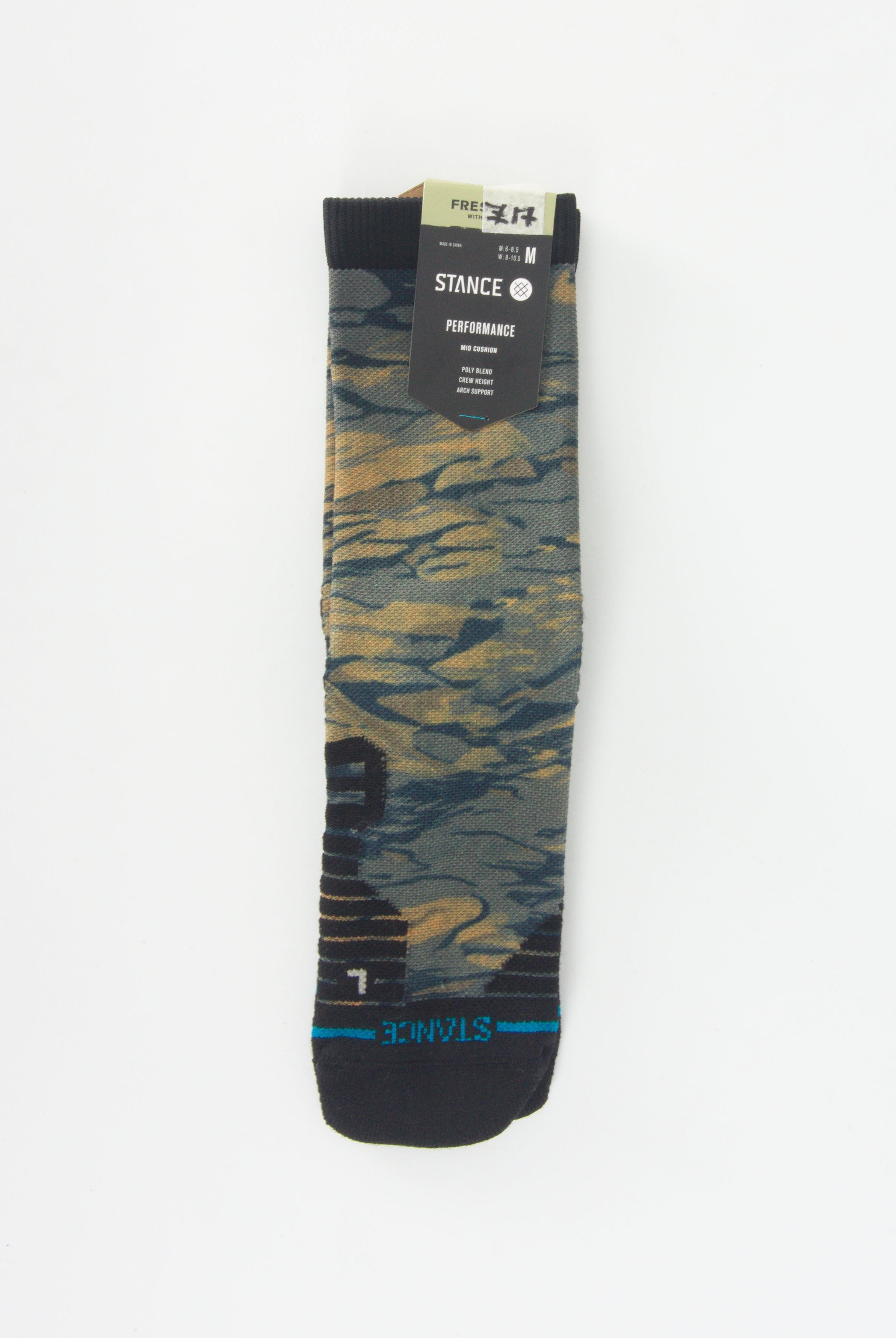 Stance - feel360 with infinknit rompin sport socks - mid crew height - brown camo