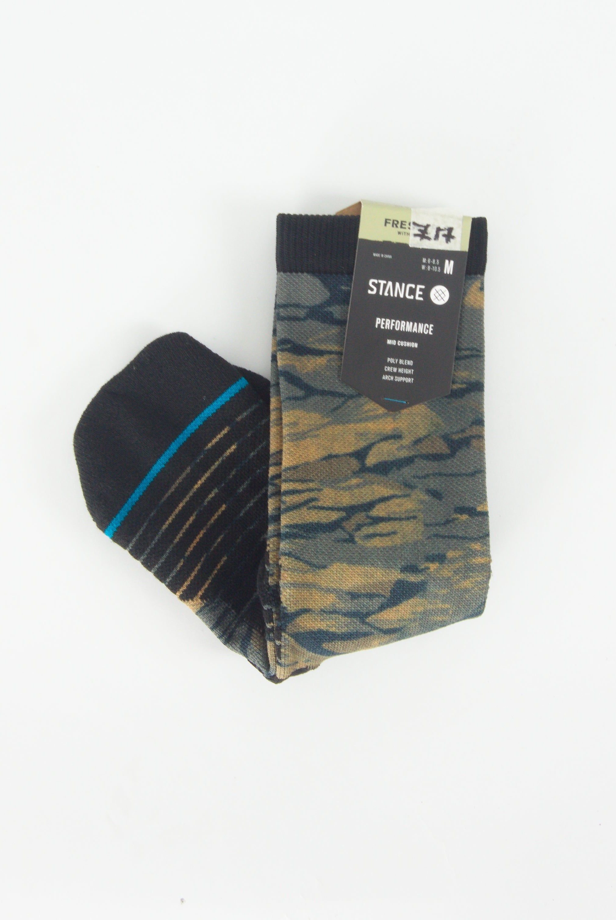 Stance - feel360 with infinknit rompin sport socks - mid crew height - brown camo