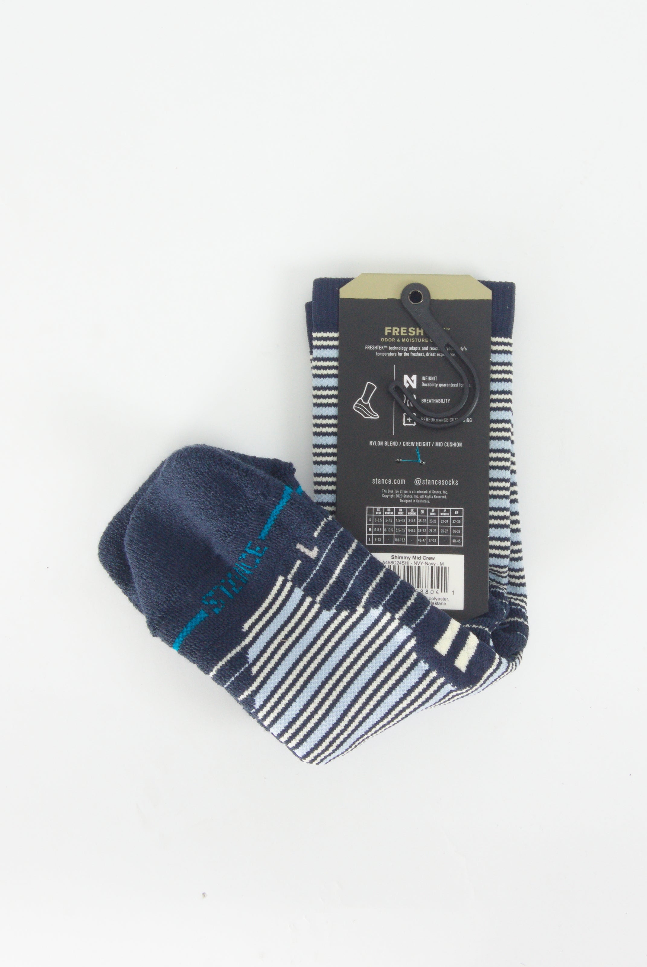 Stance - feel360 with infinknit shimmy sport socks - mid crew height - navy
