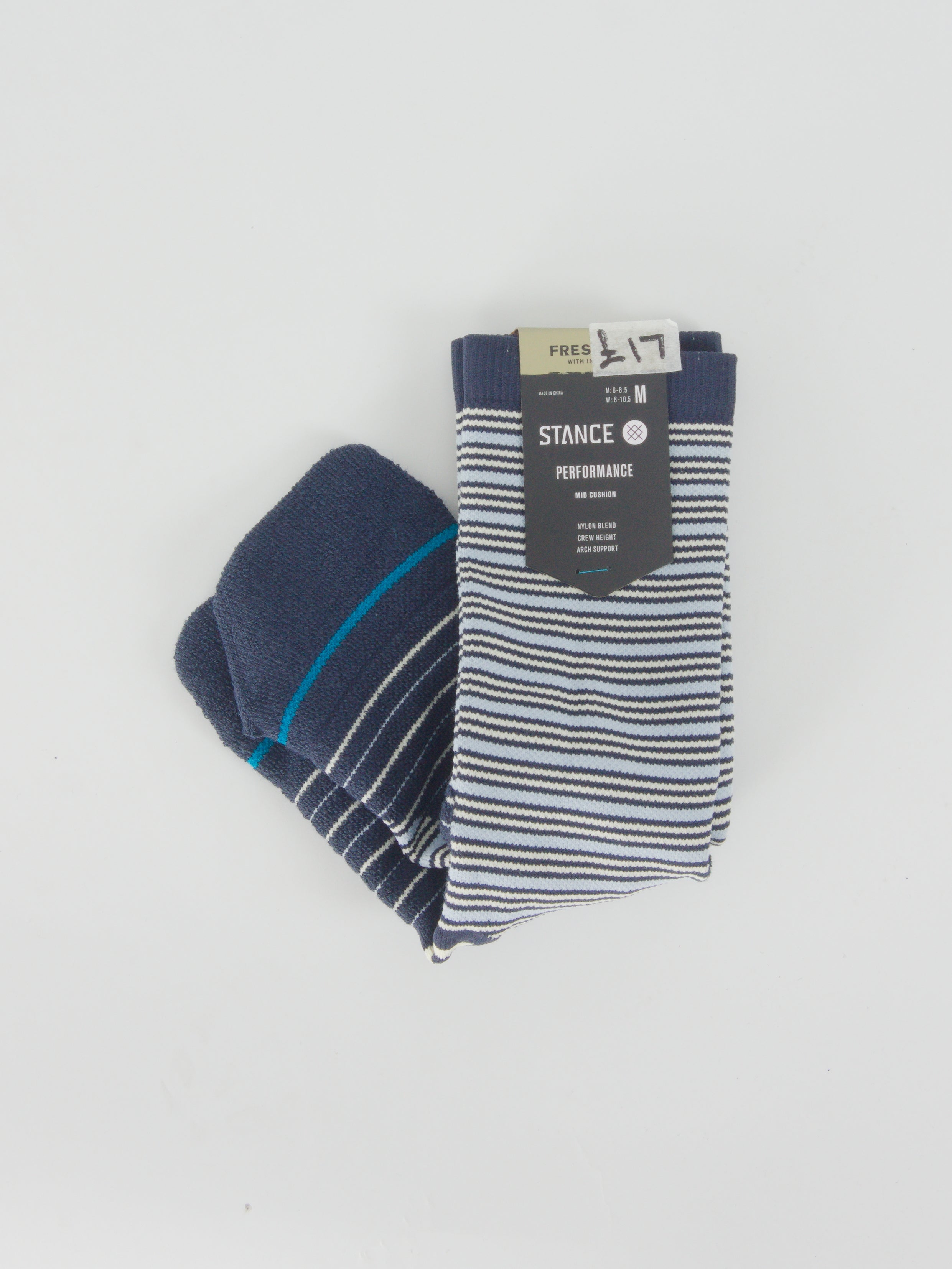 Stance - feel360 with infinknit shimmy sport socks - mid crew height - navy