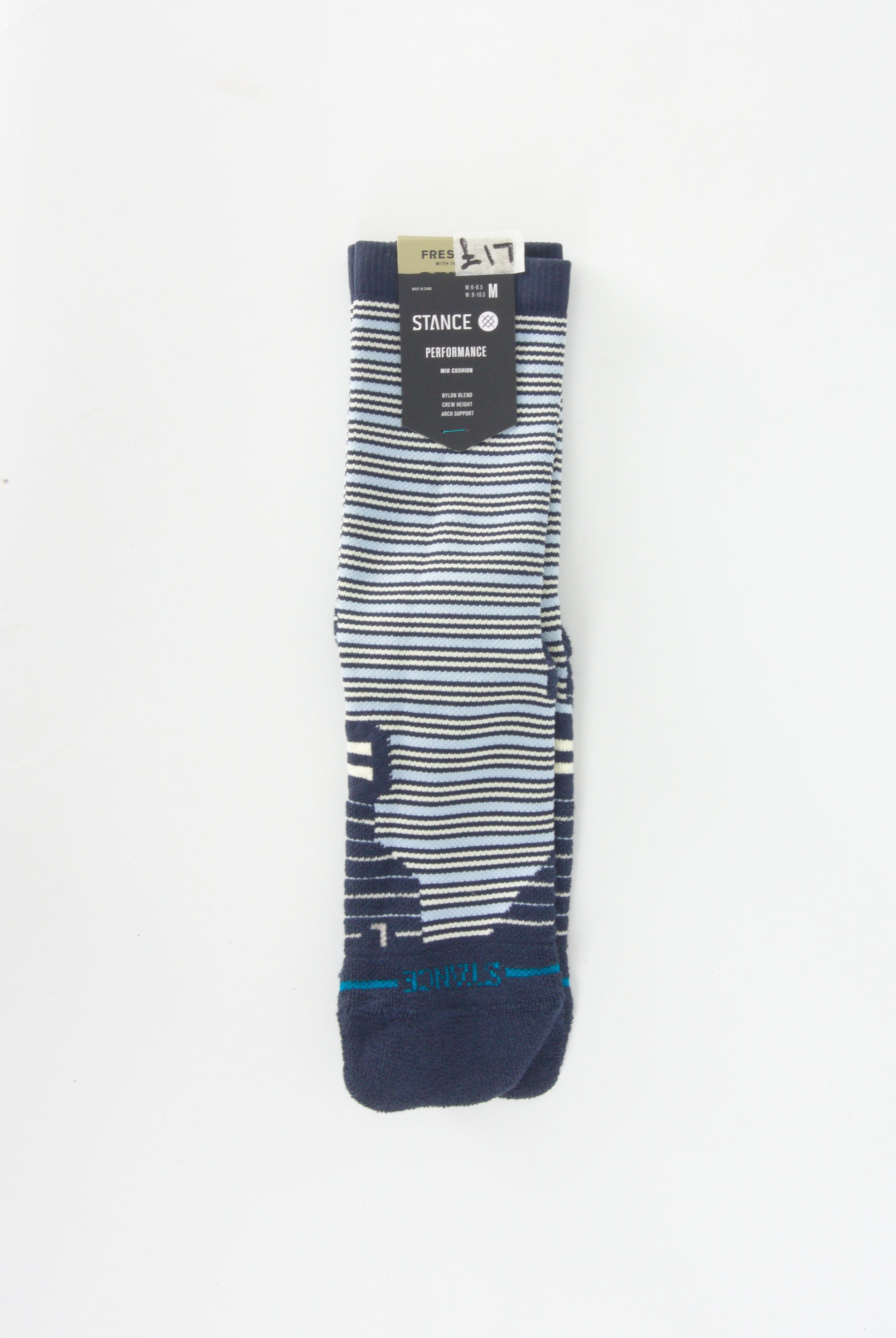Stance - feel360 with infinknit shimmy sport socks - mid crew height - navy