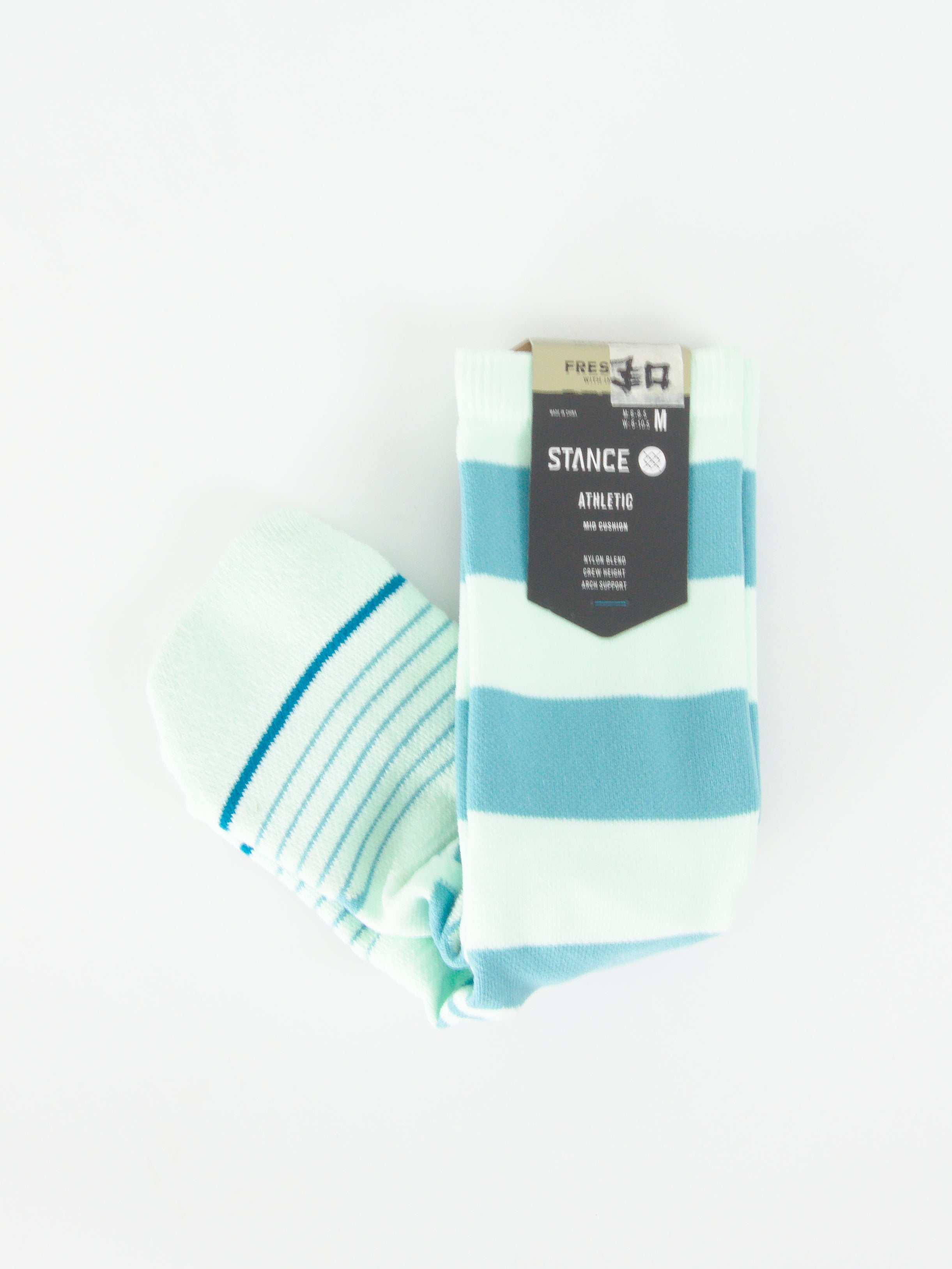 Stance feel360 with infinknit stacked up sport socks mid crew height ice blue