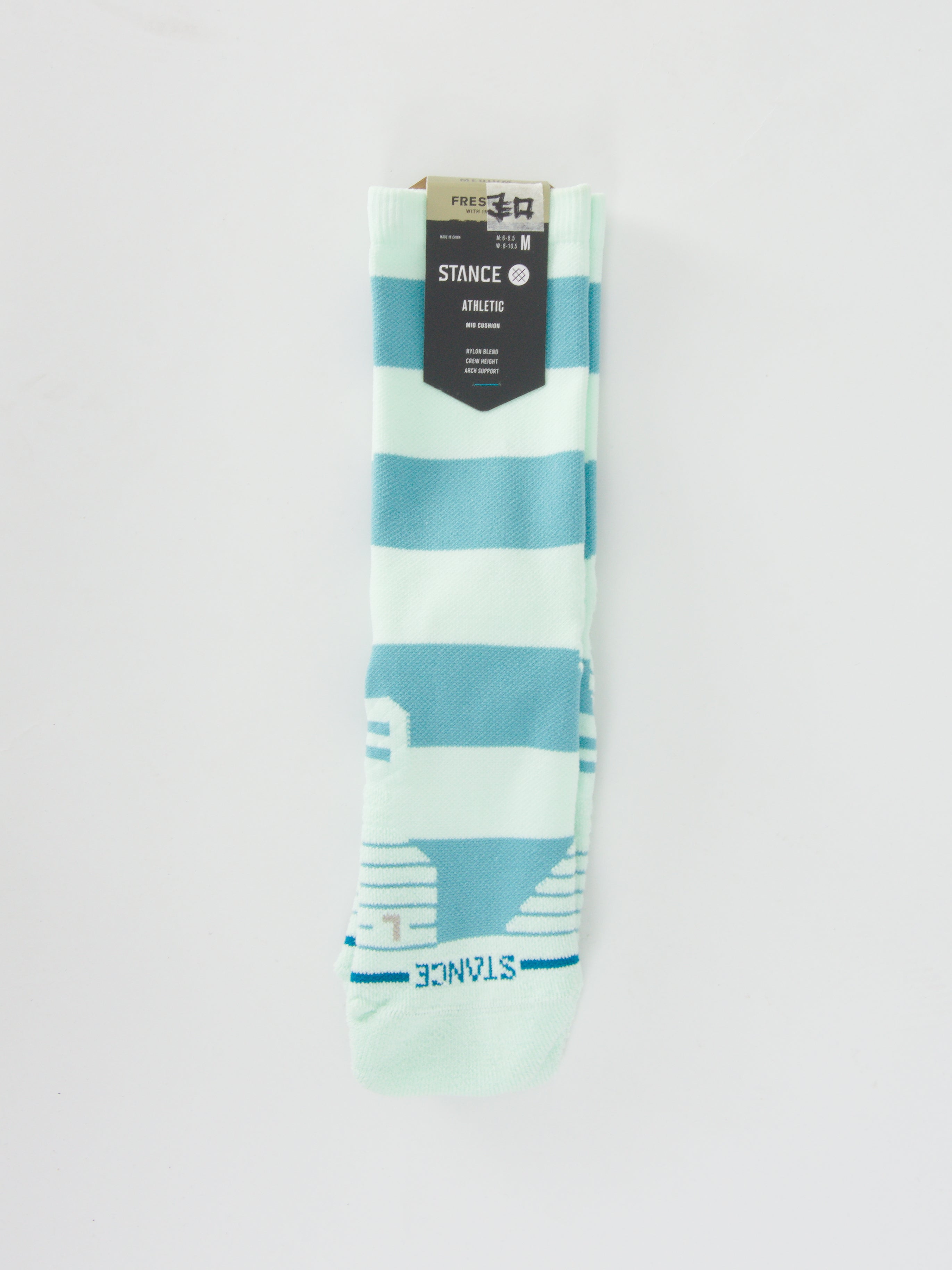 Stance feel360 with infinknit stacked up sport socks mid crew height ice blue