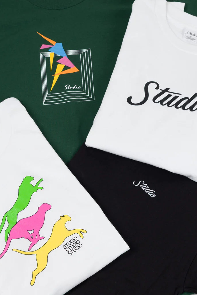 Studio - big script tee - white