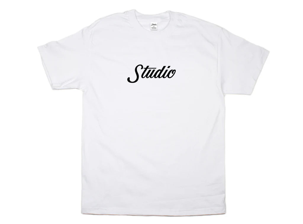 Studio - big script tee - white