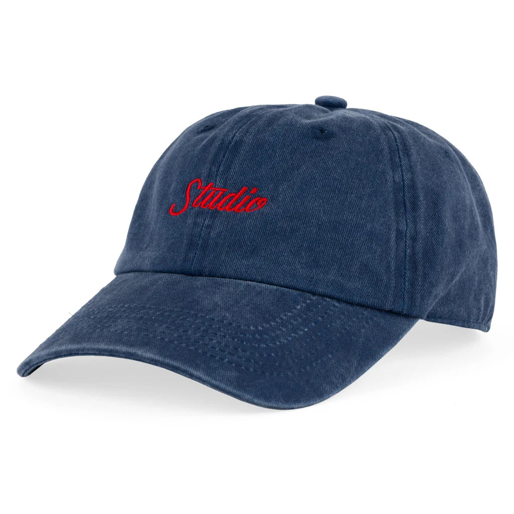 Studio - small script - 6 panel garment dyed - navy