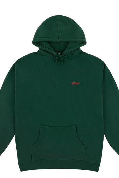 Studio - small script heavyweight hoodie - forest green
