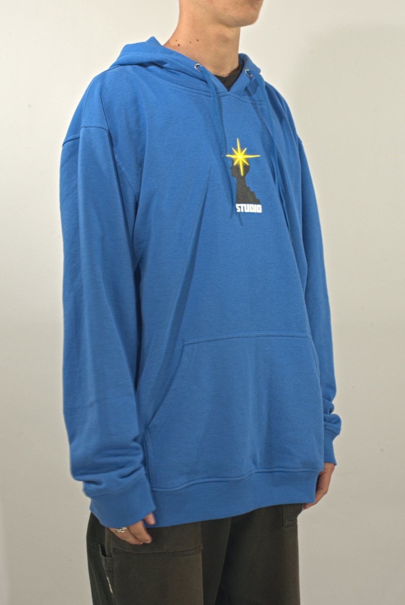 M studio - subconscious hoodie - heavyweight brushed fleece - royal blue - medium last blue hoodie sweatshirt