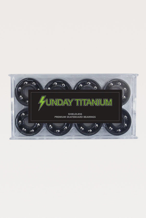 Sunday hardware titanium shieldless abec 7 bearings set premium skateboard