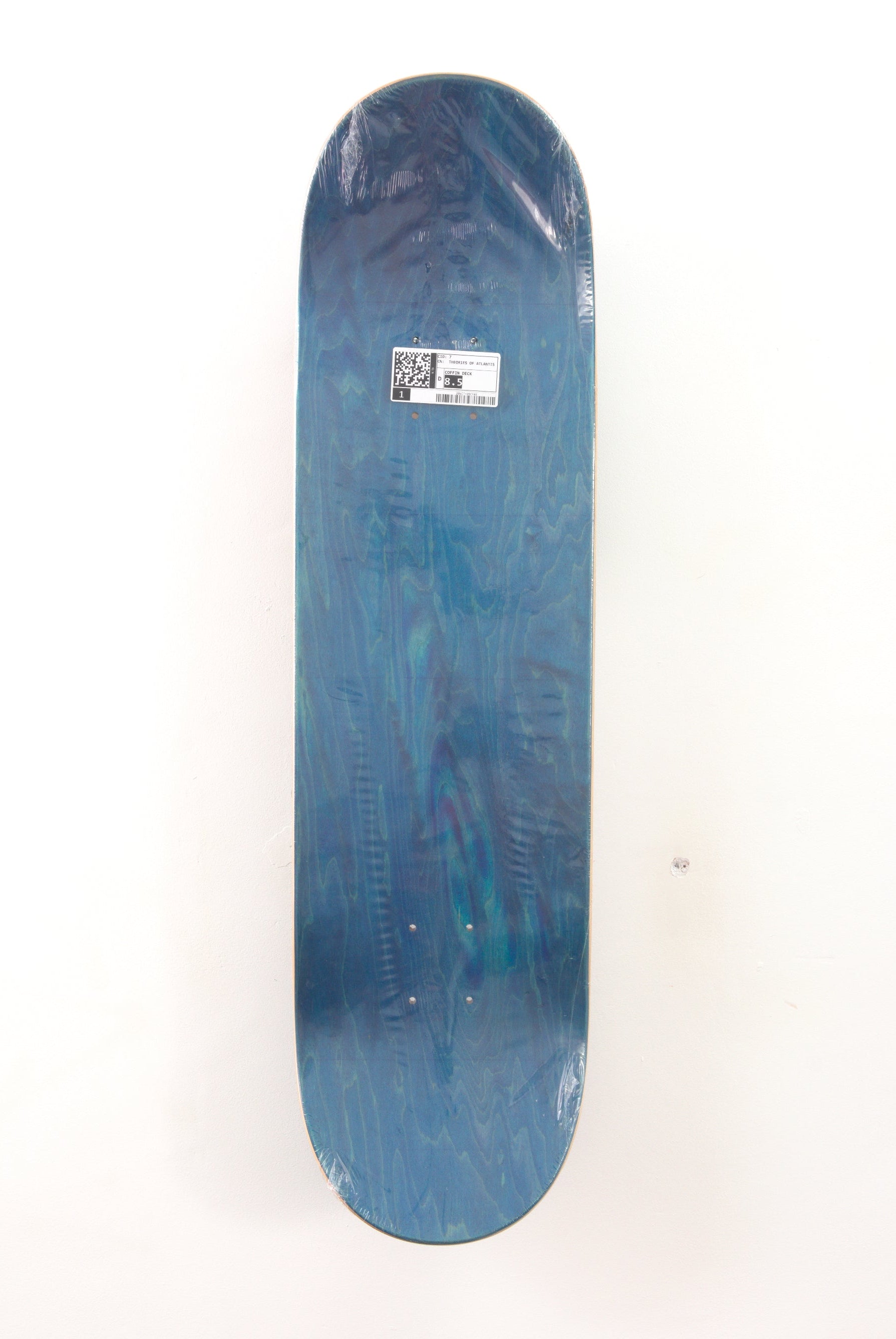 Theories of atlantis – coffin skateboard deck 8.50’’ x 32.00’’ blue skateboard deck