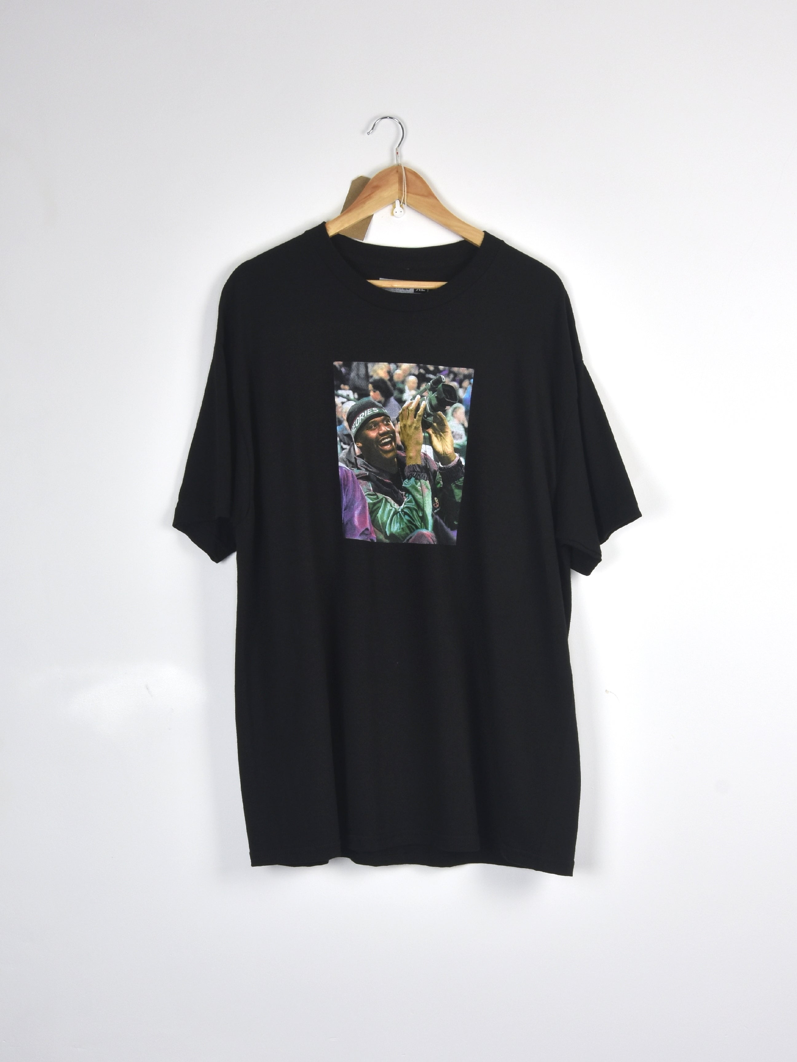 Theories of atlantis - courtside tee shirt - black black t-shirt colorful