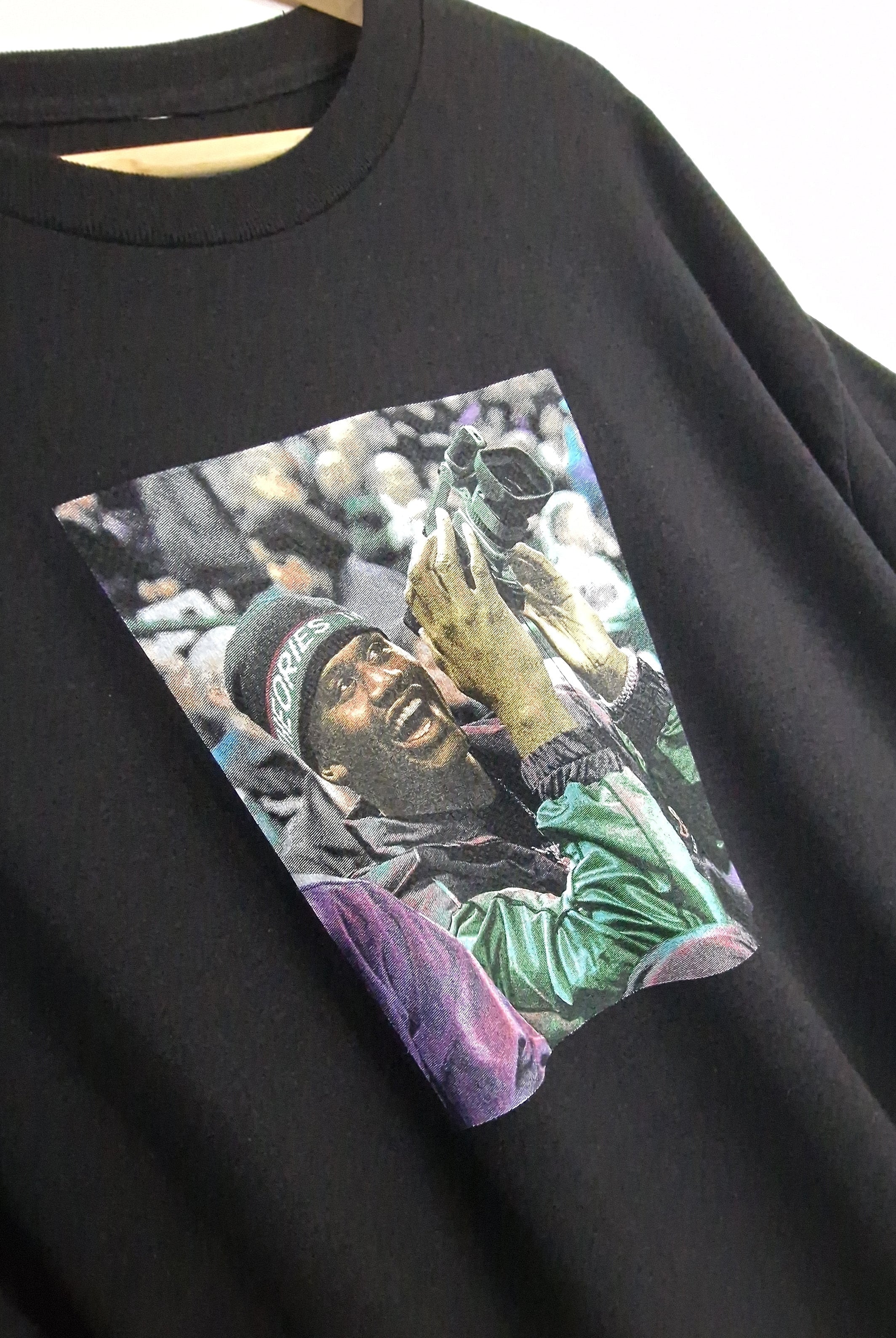 Theories of atlantis - courtside tee shirt - black black sweatshirt printed