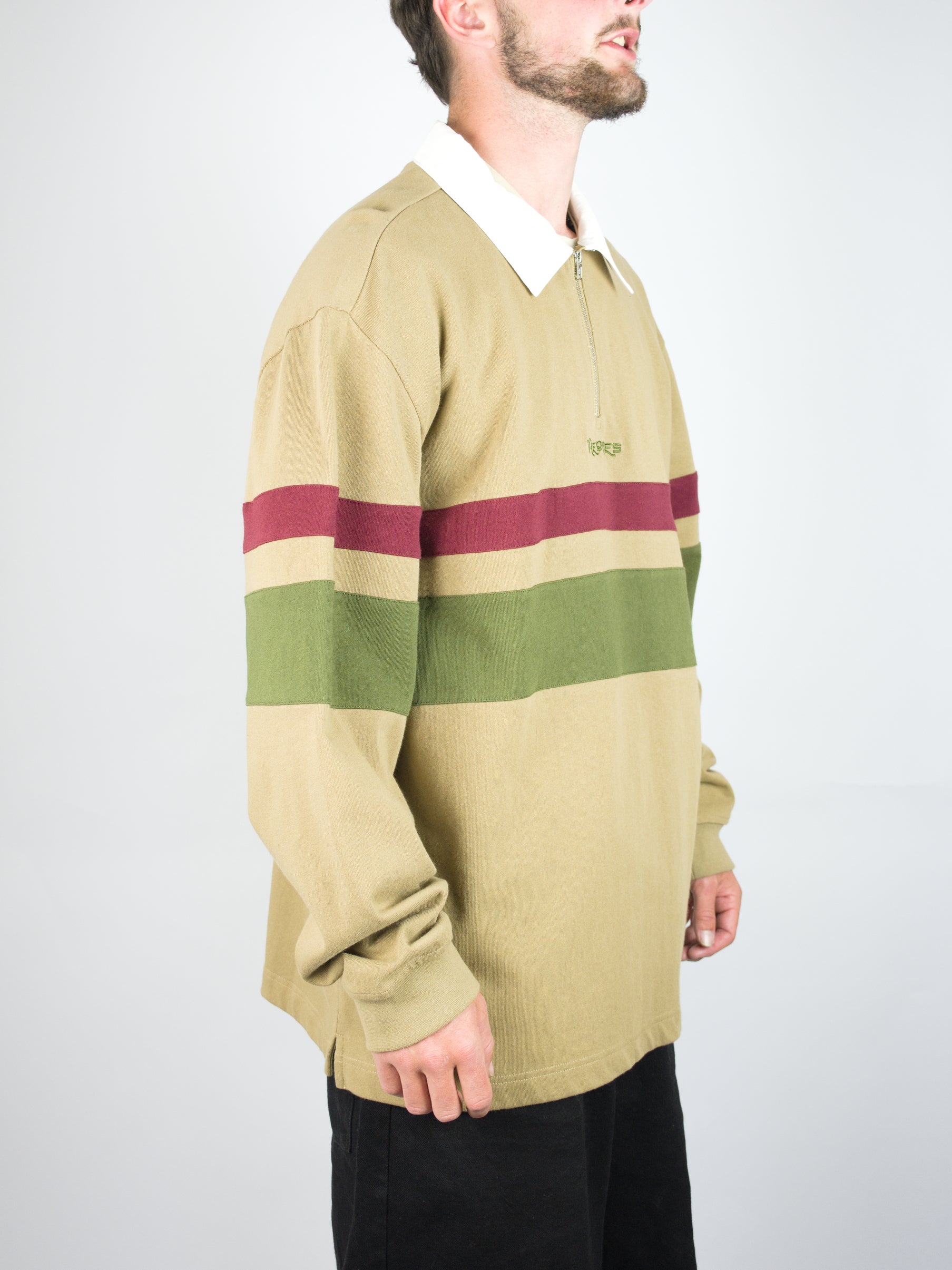 Xl theories of atlantis half zip rugby shirt sand last one only