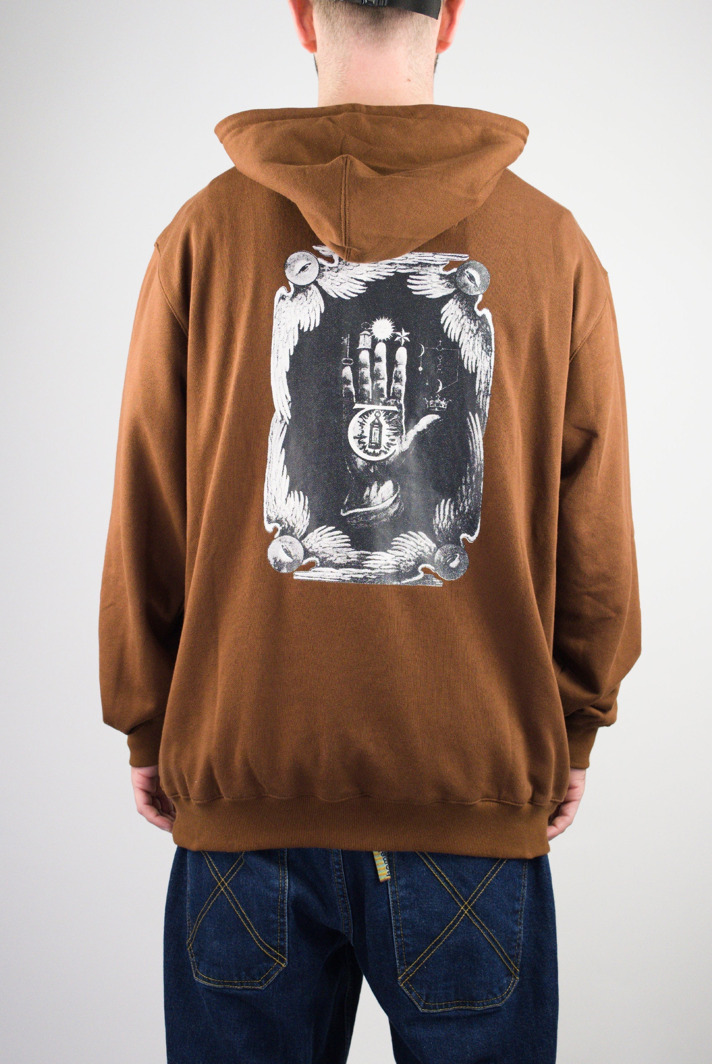 Theories of atlantis - hand pull over hoodie - chocolate brown brown hoodie mystical