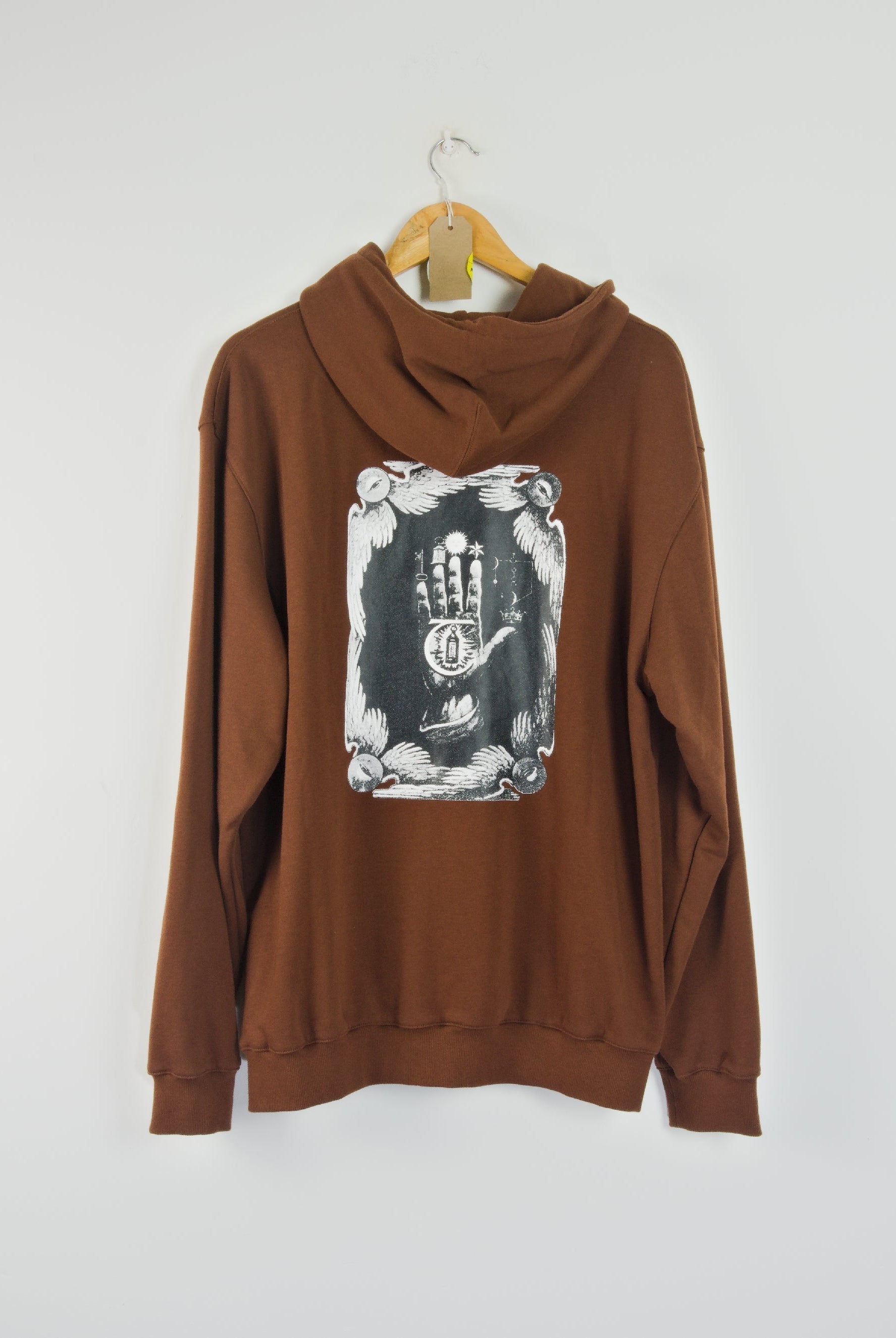 Theories of atlantis - hand pull over hoodie - chocolate brown