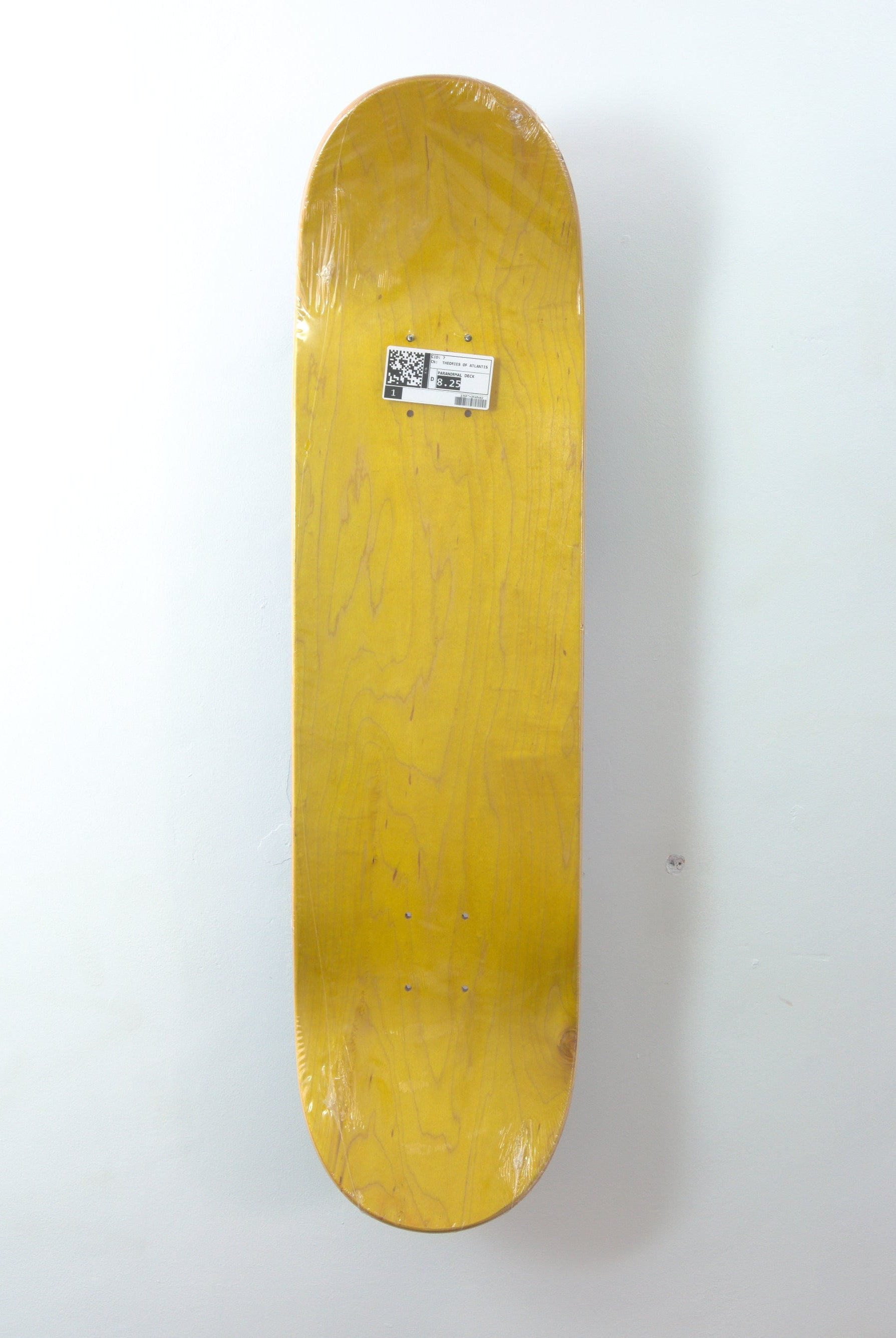 Theories of atlantis – paranormal skateboard deck 8.25’’ x 32.00’’ yellow skateboard deck