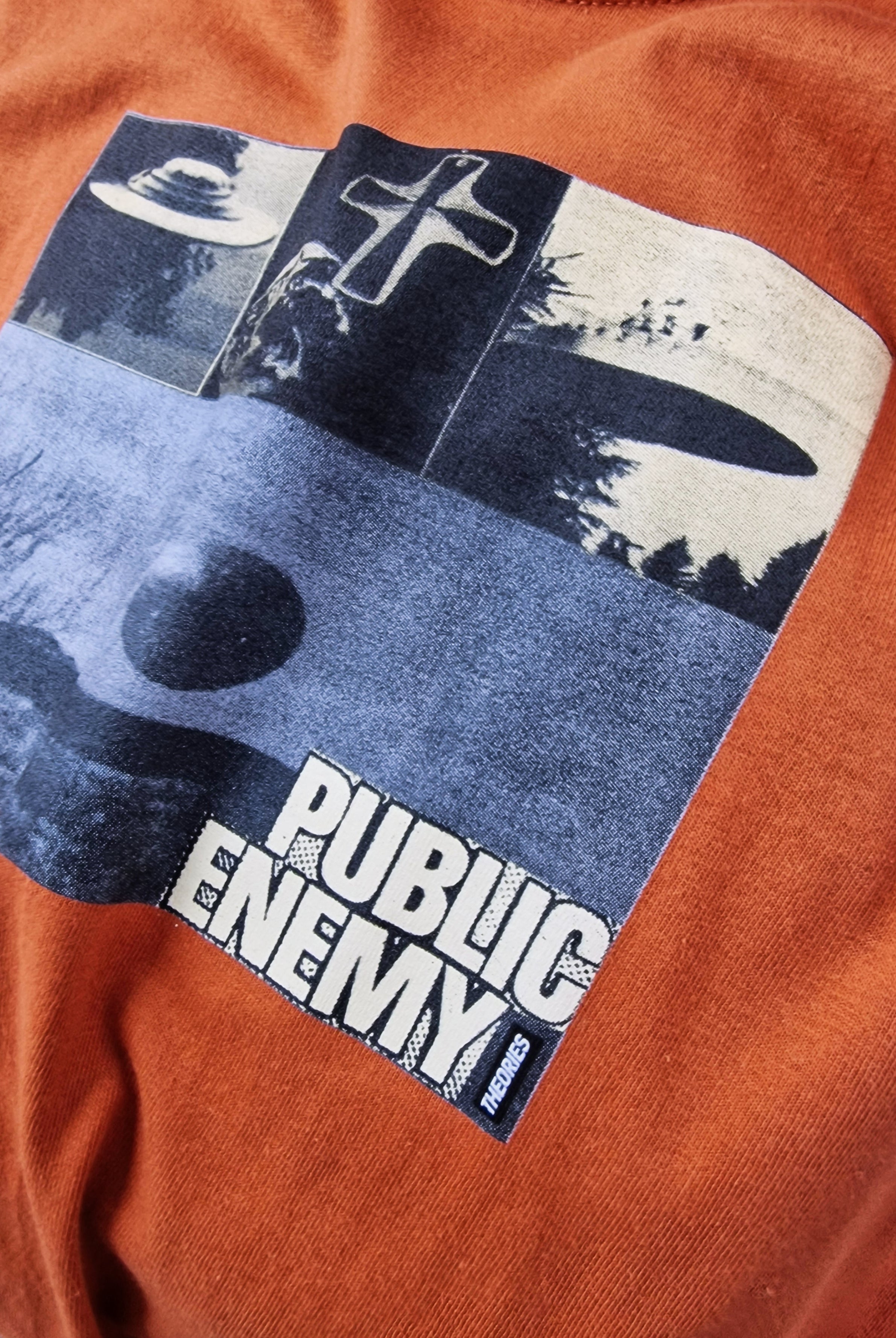 Theories of atlantis - public enemy tee shirt - texas orange orange t-shirt public