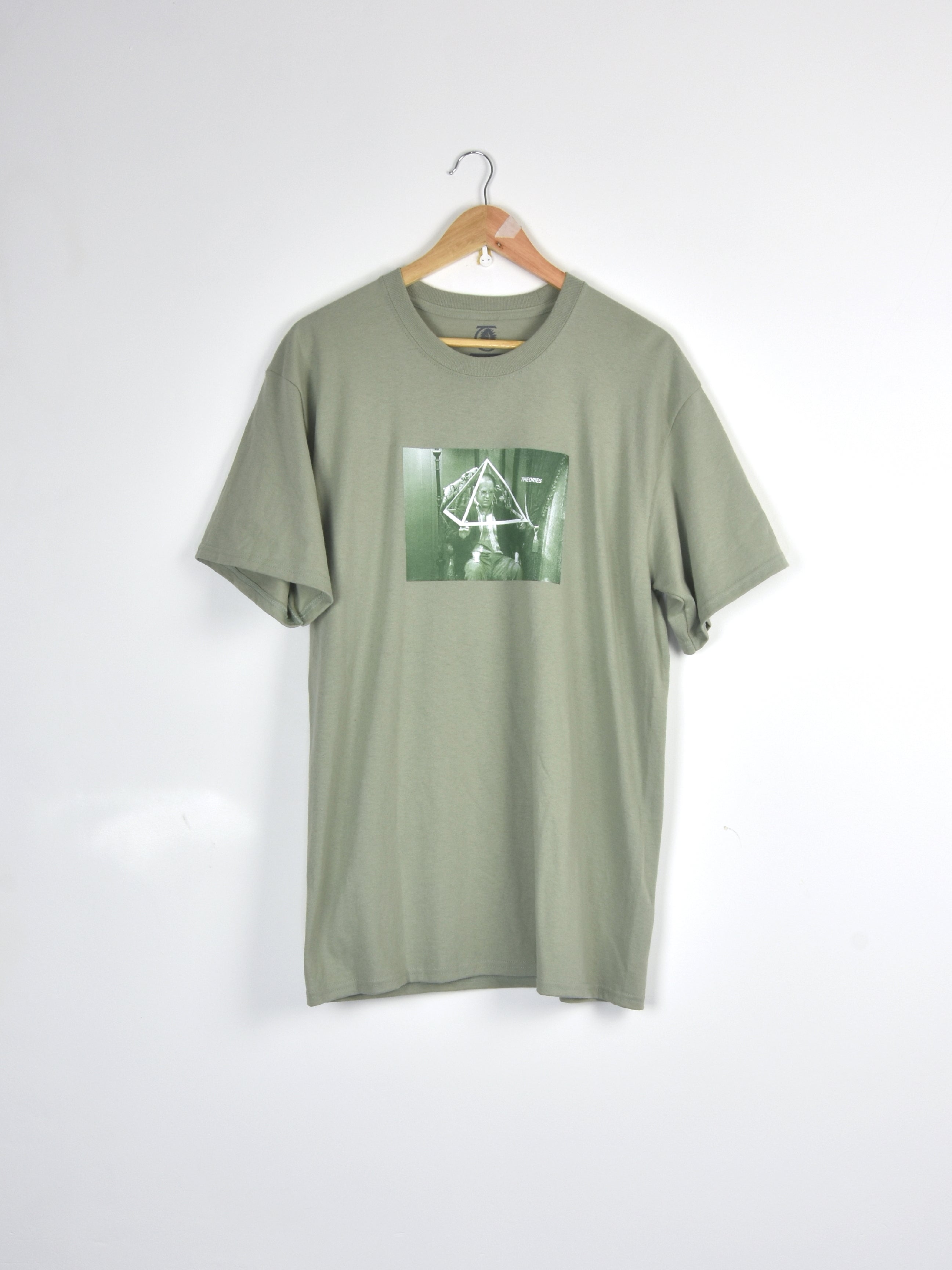 Theories of atlantis - trinity constanza tee shirt - laurel green sage green t-shirt