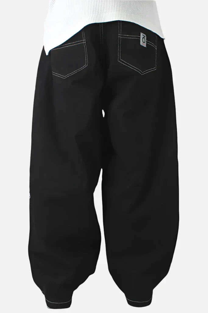 Three sixty london balloon fit 5 pocket denim jeans black/white black baggy jeans