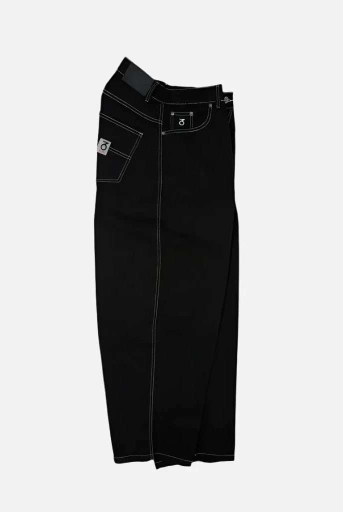 Three sixty london balloon fit 5 pocket denim jeans black/white black denim jeans