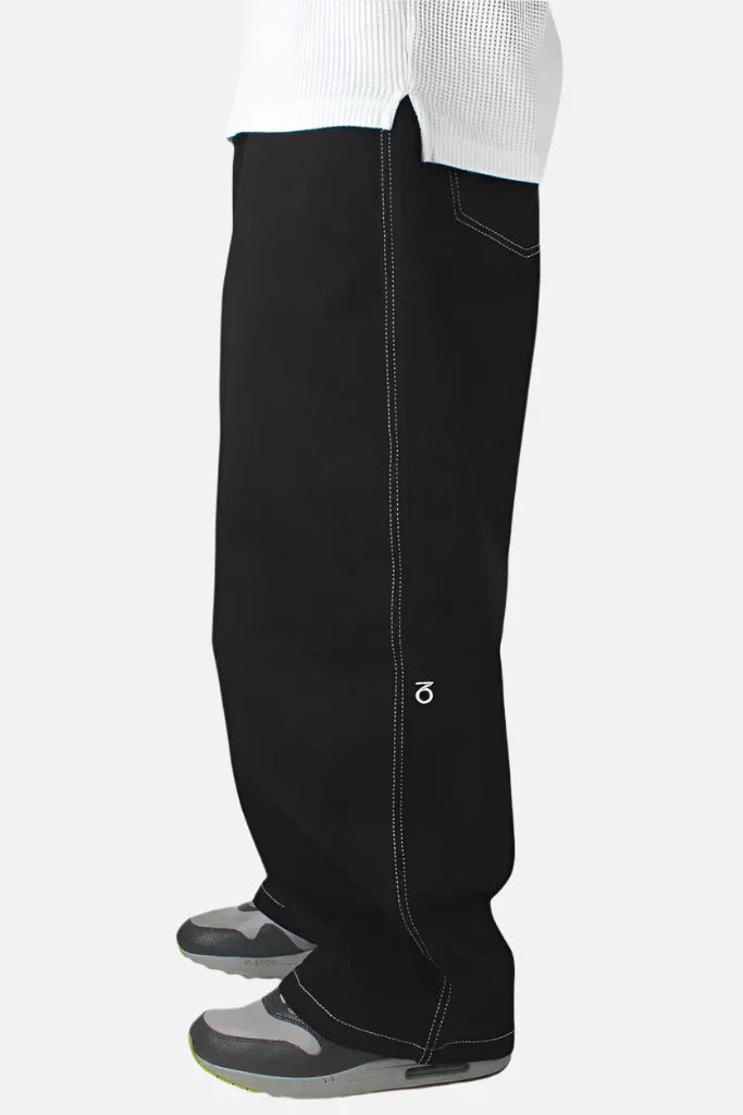 Three sixty london balloon fit 5 pocket denim jeans black/white black protective leg