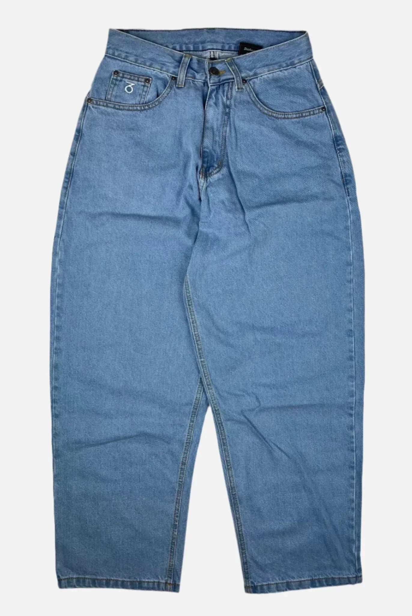 Three sixty london - balloon fit 5 pocket denim jeans - lightwash bue light blue denim