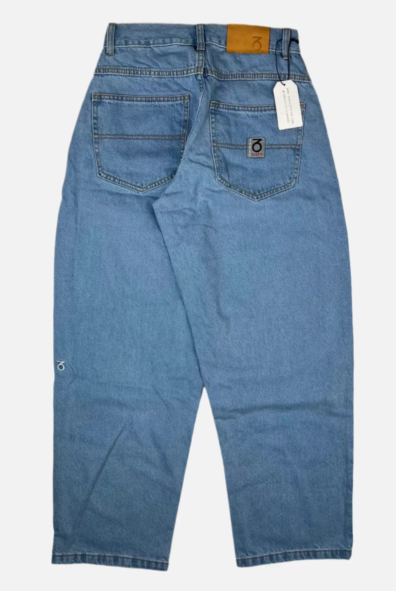 Three sixty london - balloon fit 5 pocket denim jeans - lightwash bue light blue baggy