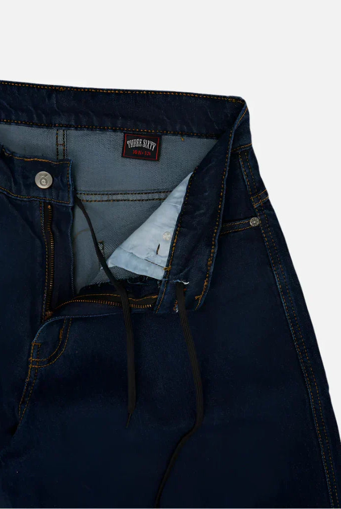 Three sixty london - og baggy fit work denim jeans - dark rinse blue dark blue denim