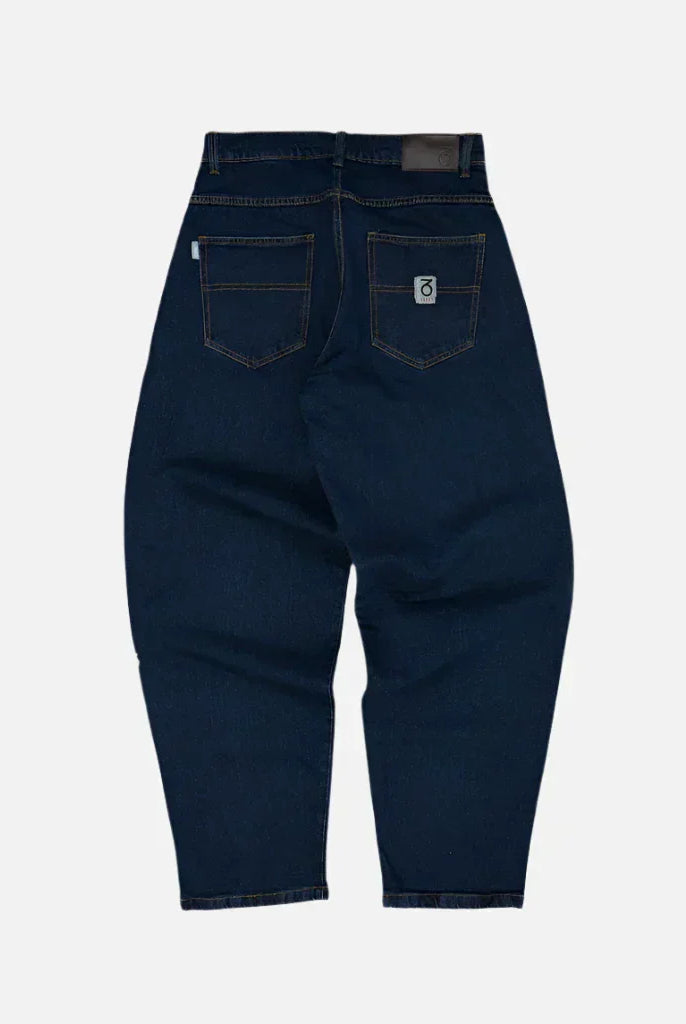 Three sixty london - og baggy fit work denim jeans - dark rinse blue dark blue high-waisted
