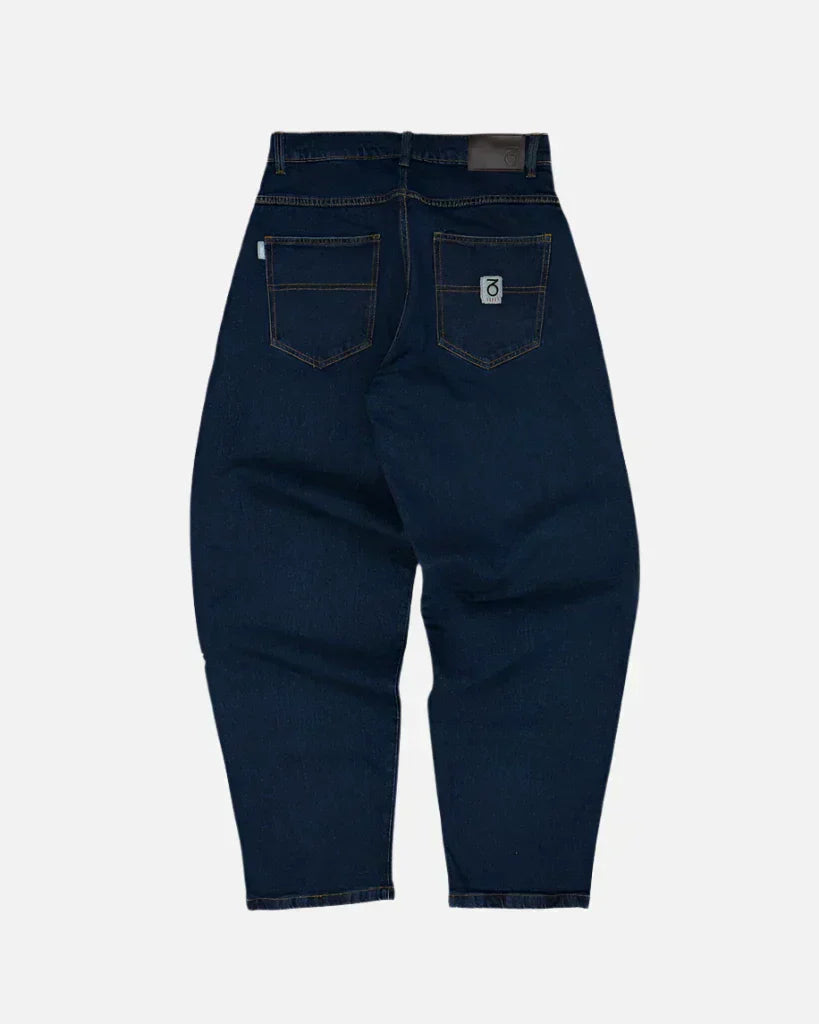 Three sixty london - og baggy fit work denim jeans - dark rinse blue dark blue high-waisted