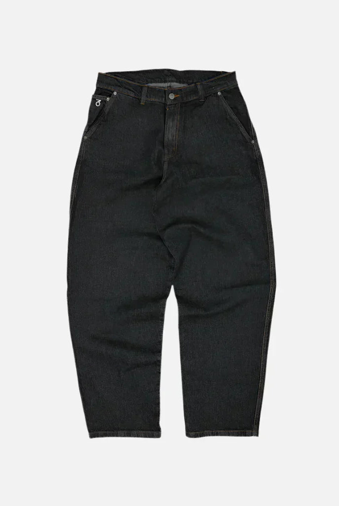 Three sixty london - og baggy fit work denim jeans - washed black black denim jeans