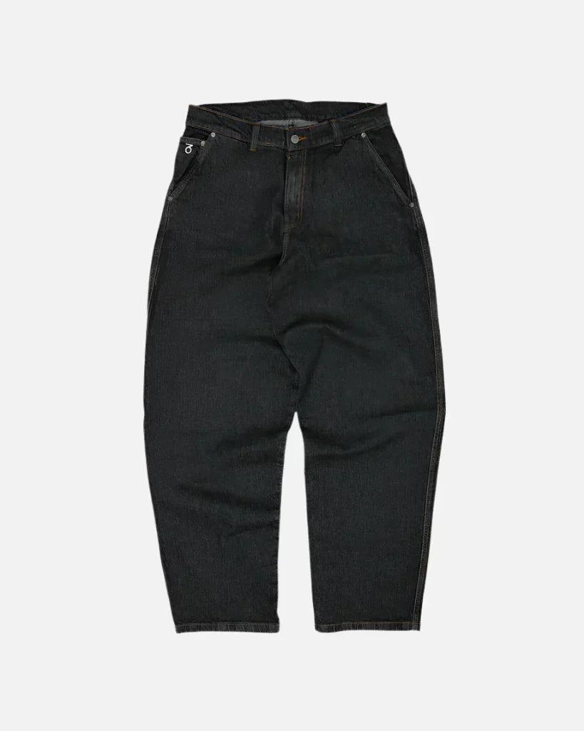 Three sixty london - og baggy fit work denim jeans - washed black black denim jeans