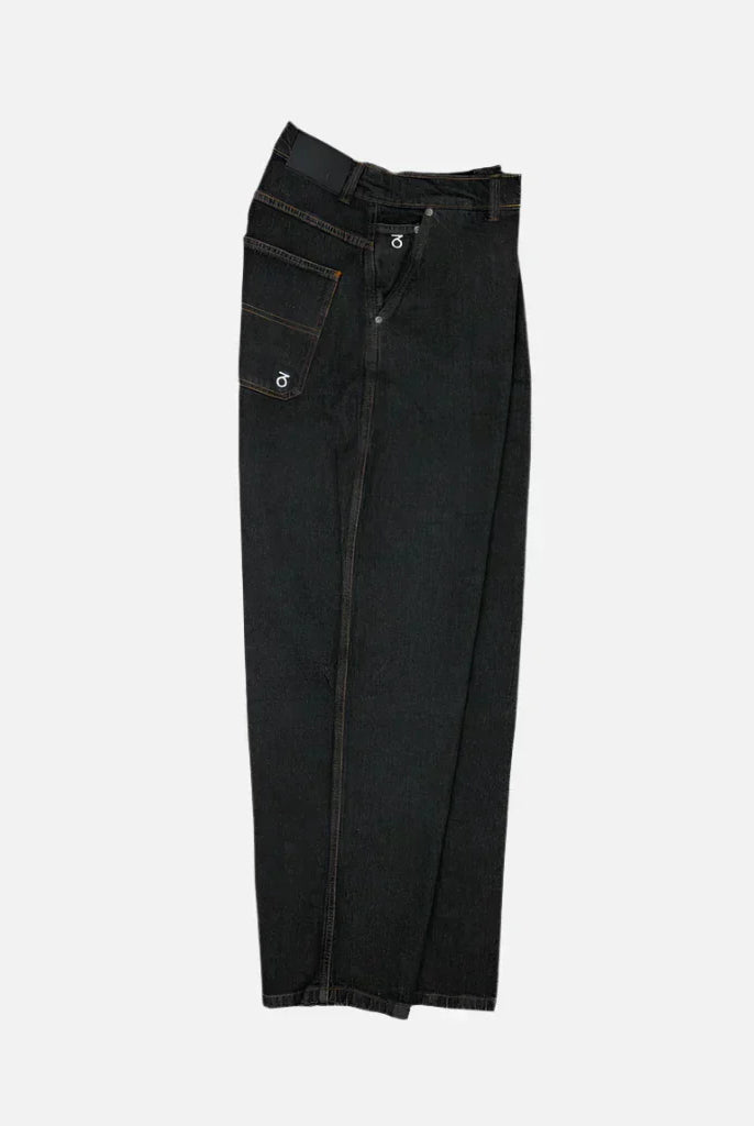 Three sixty london - og baggy fit work denim jeans - washed black black denim jeans