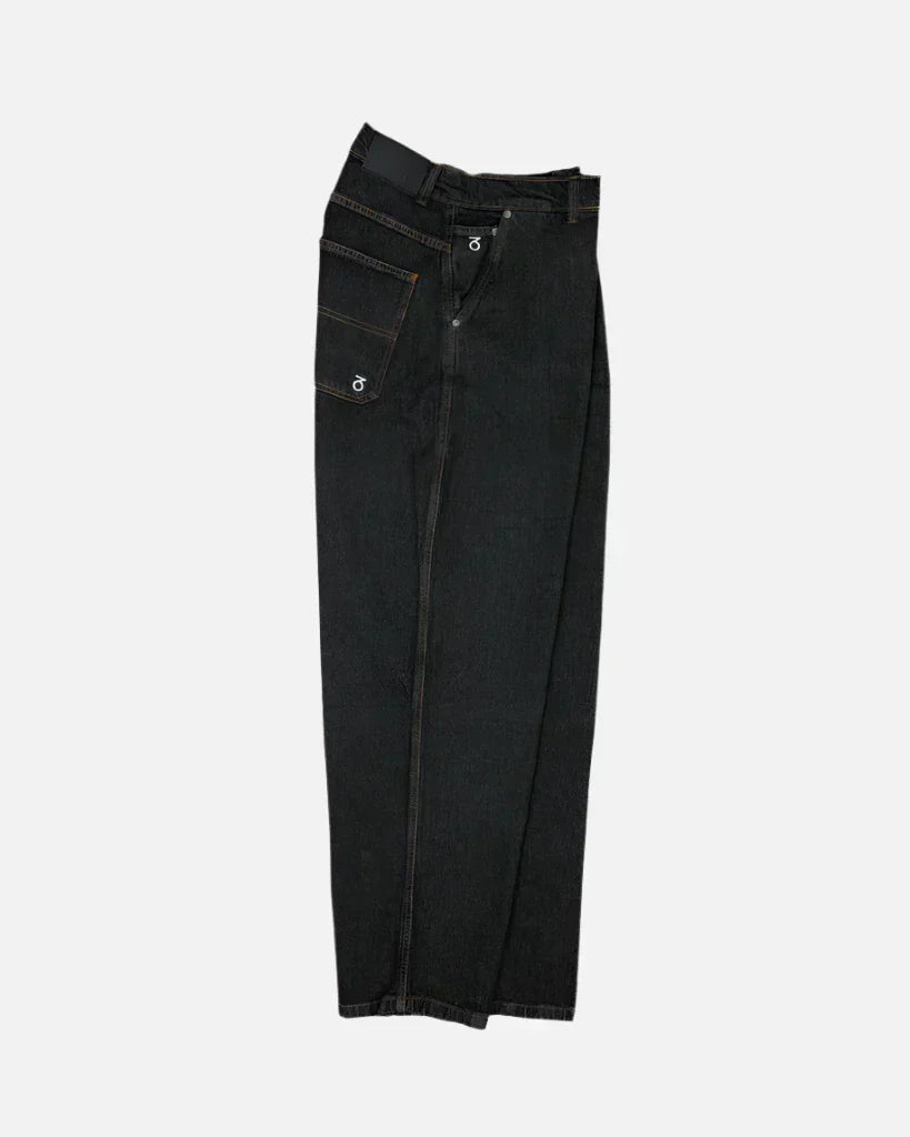 Three sixty london - og baggy fit work denim jeans - washed black black denim jeans