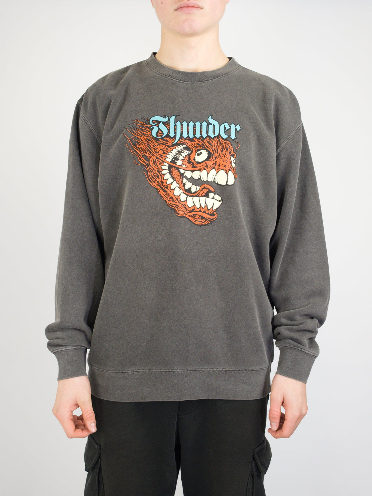 Thunder - screaming grimple crew sweatshirt - pigment grey