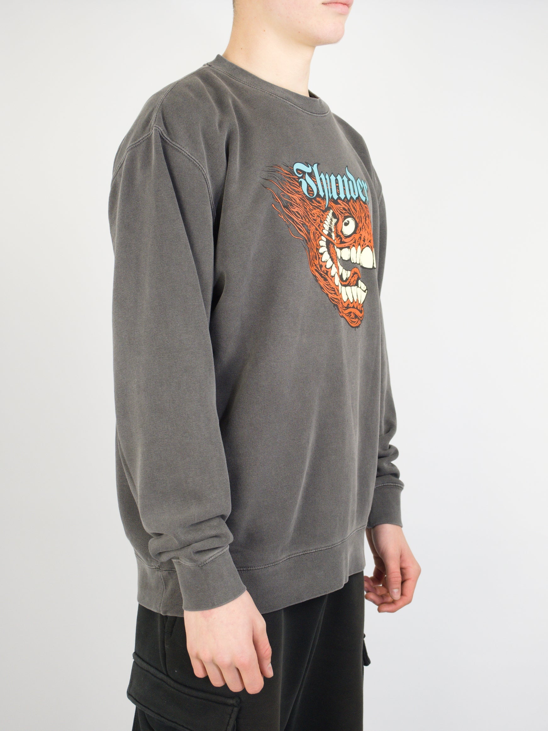 Thunder - screaming grimple crew sweatshirt - pigment grey