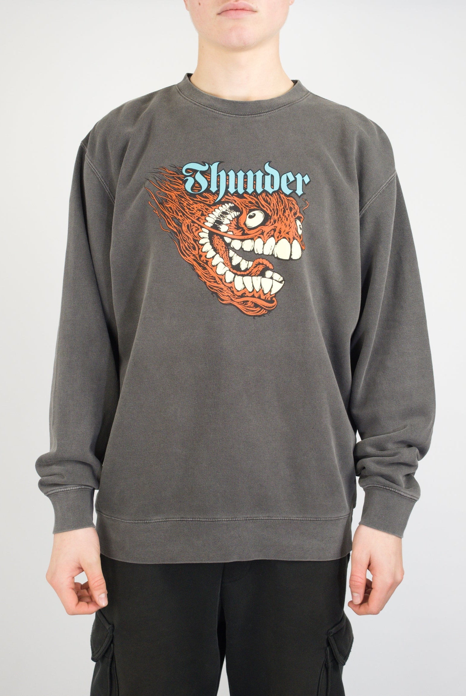 Thunder - screaming grimple crew sweatshirt - pigment grey